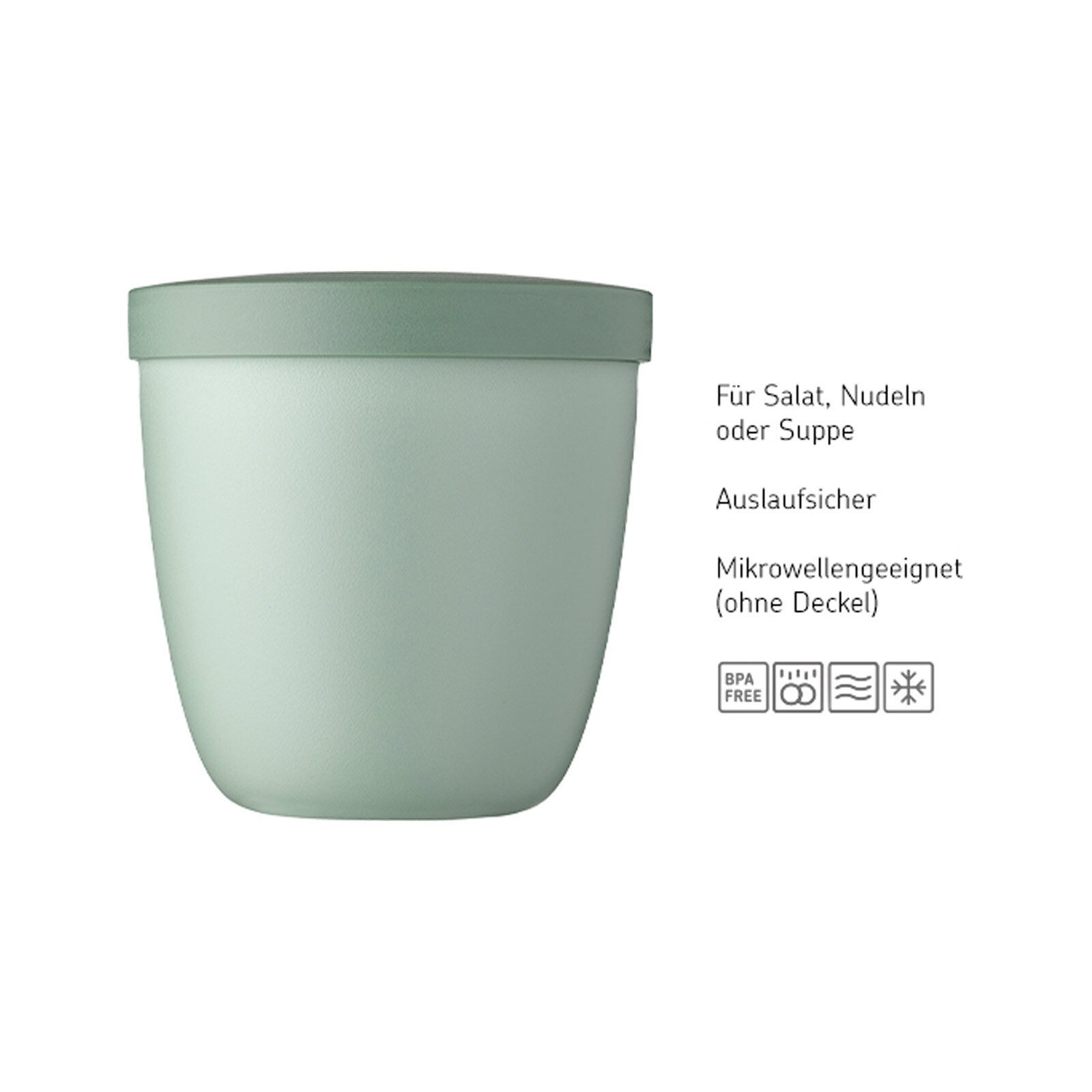 Mepal Lunchbox Ellipse Snackpot 500 ml, Kunststoff, (1-tlg), Spülmaschinengeeignet, Mikrowellengeeignet (ohne Deckel)