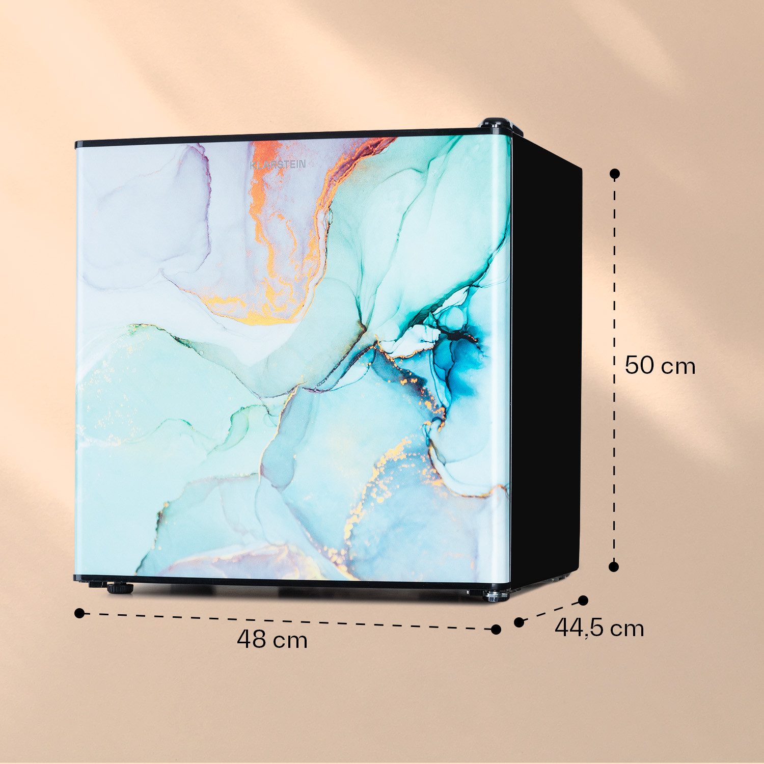 Klarstein Table Top Kühlschrank HEA20-Pastel-46-E 10045809, 44.5 cm hoch, 48 cm breit, Bier Hausbar Getränkekühlschrank Hotel Mini Fridge