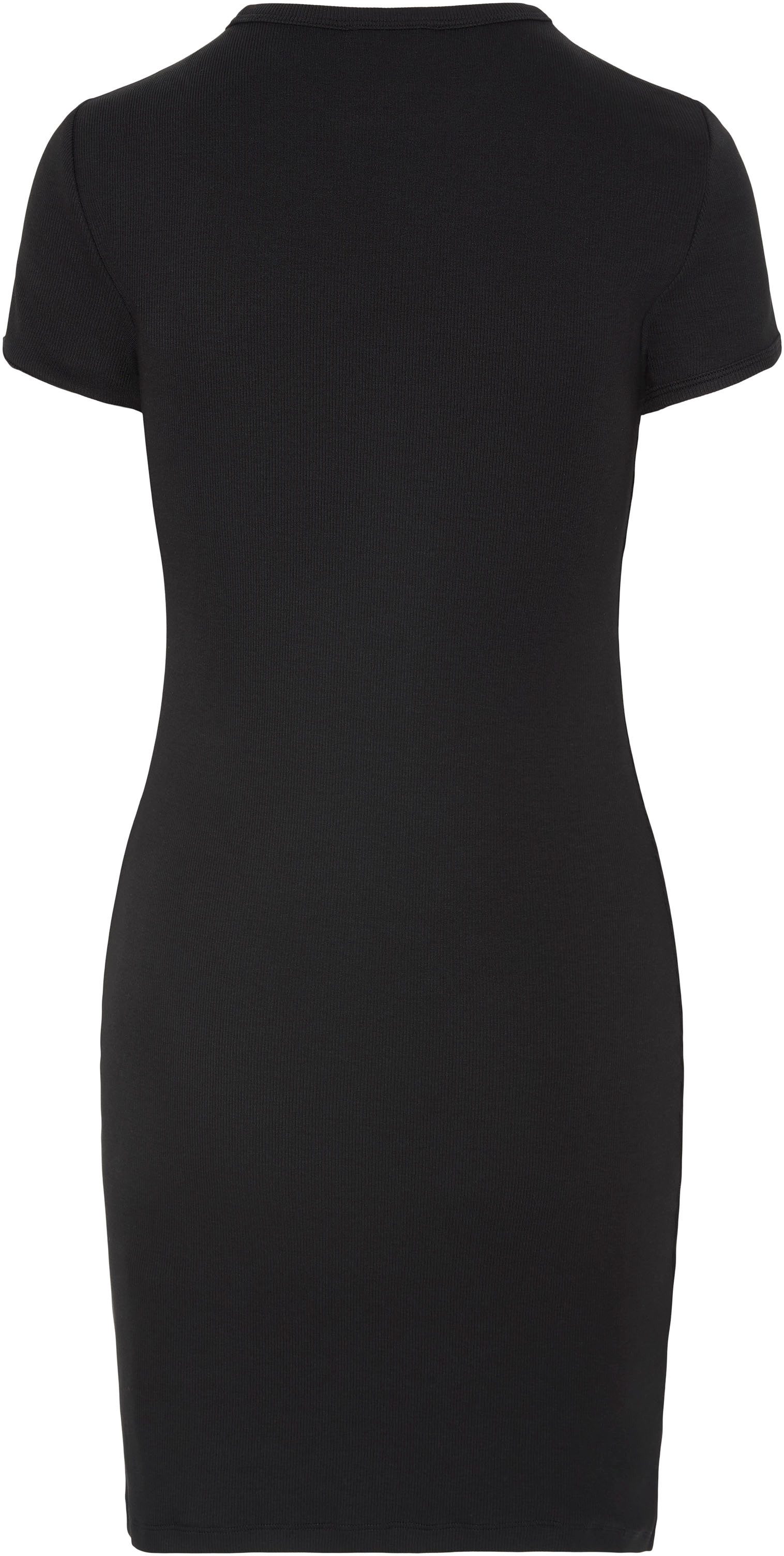 Calvin Klein Jeans Minikleid MONOLOGO BABY RIB MINI DRESS Figurbetonte Passform mit Rundhalsausschnitt