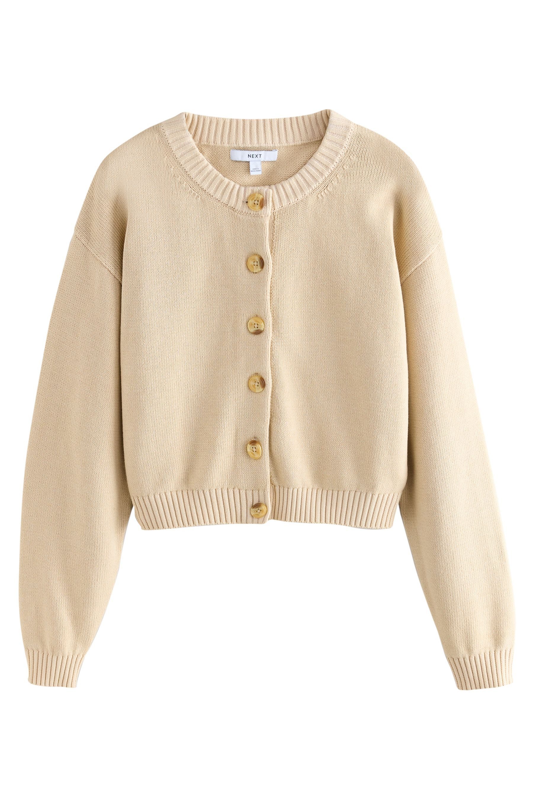 Next Strickjacke Gewaschene Rundhals-Strickjacke aus Baumwolle günstig online kaufen