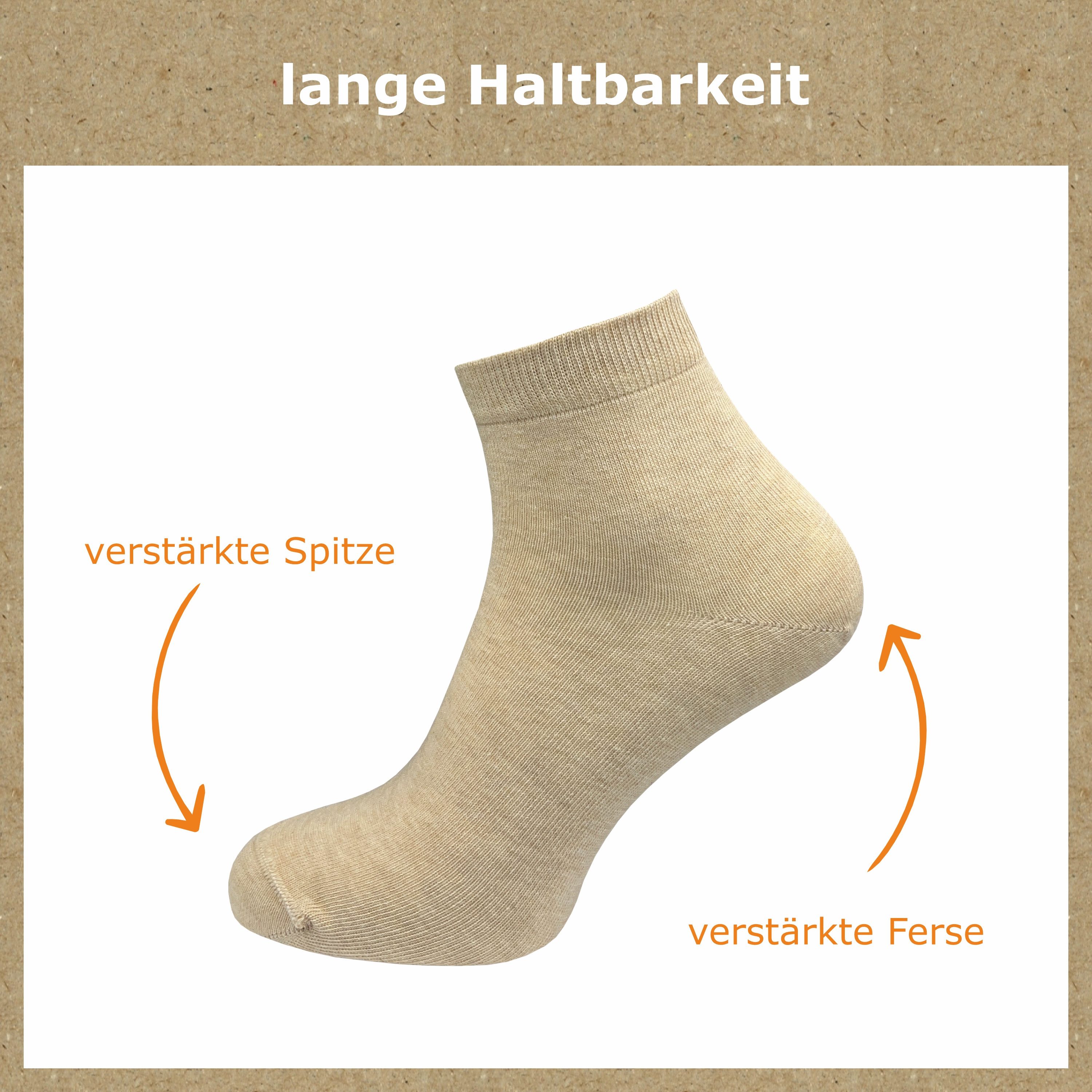 GAWILO Kurzsocken aus 100% reiner Baumwolle - Quartersocken für Herren (10-Paar) Schaft etwas länger als beim Sneaker - daher kein verrutschen – Bild 5 von 5