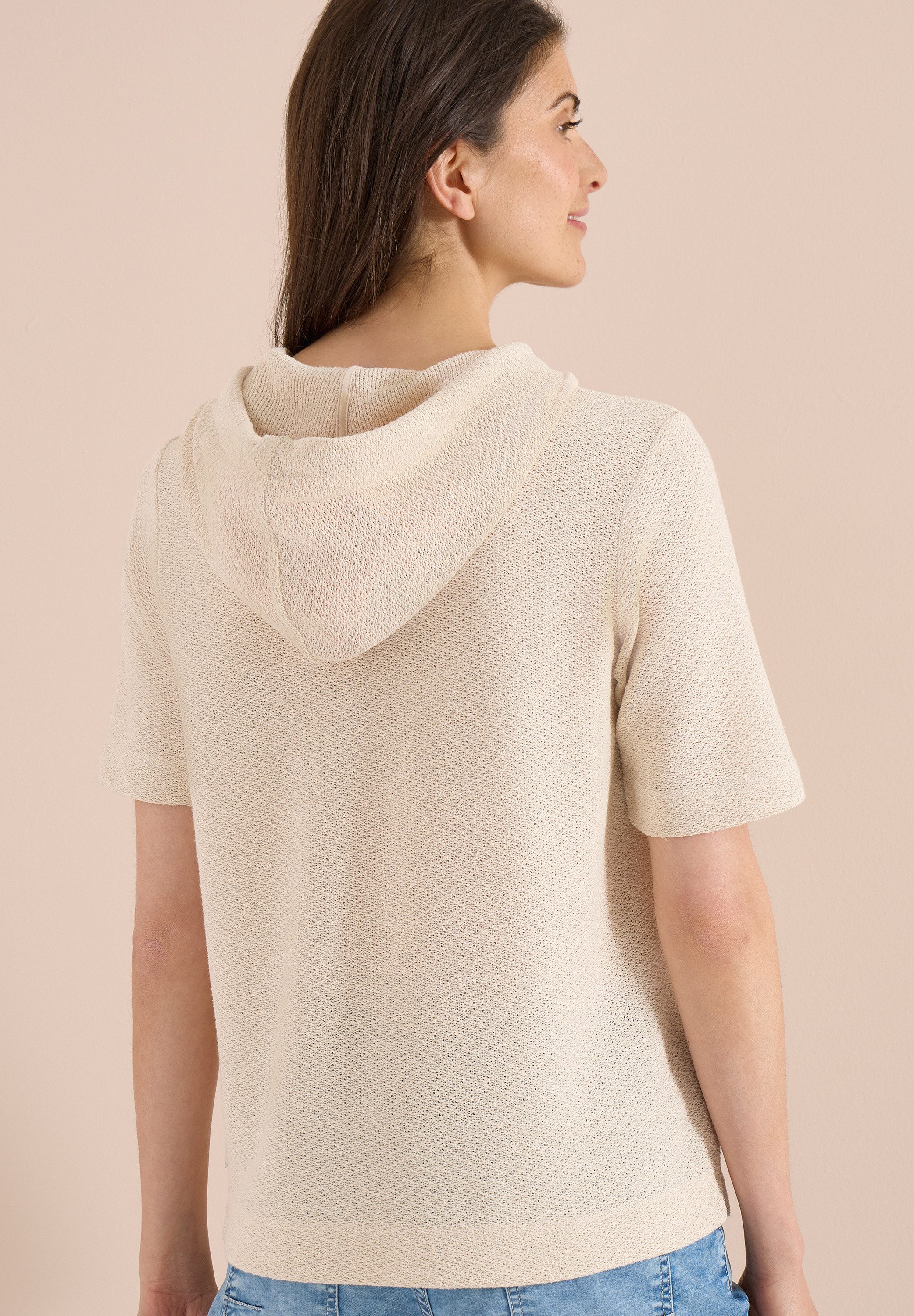 CECIL Kapuzenshirt Sommershirt mit Hoodie und Struktur