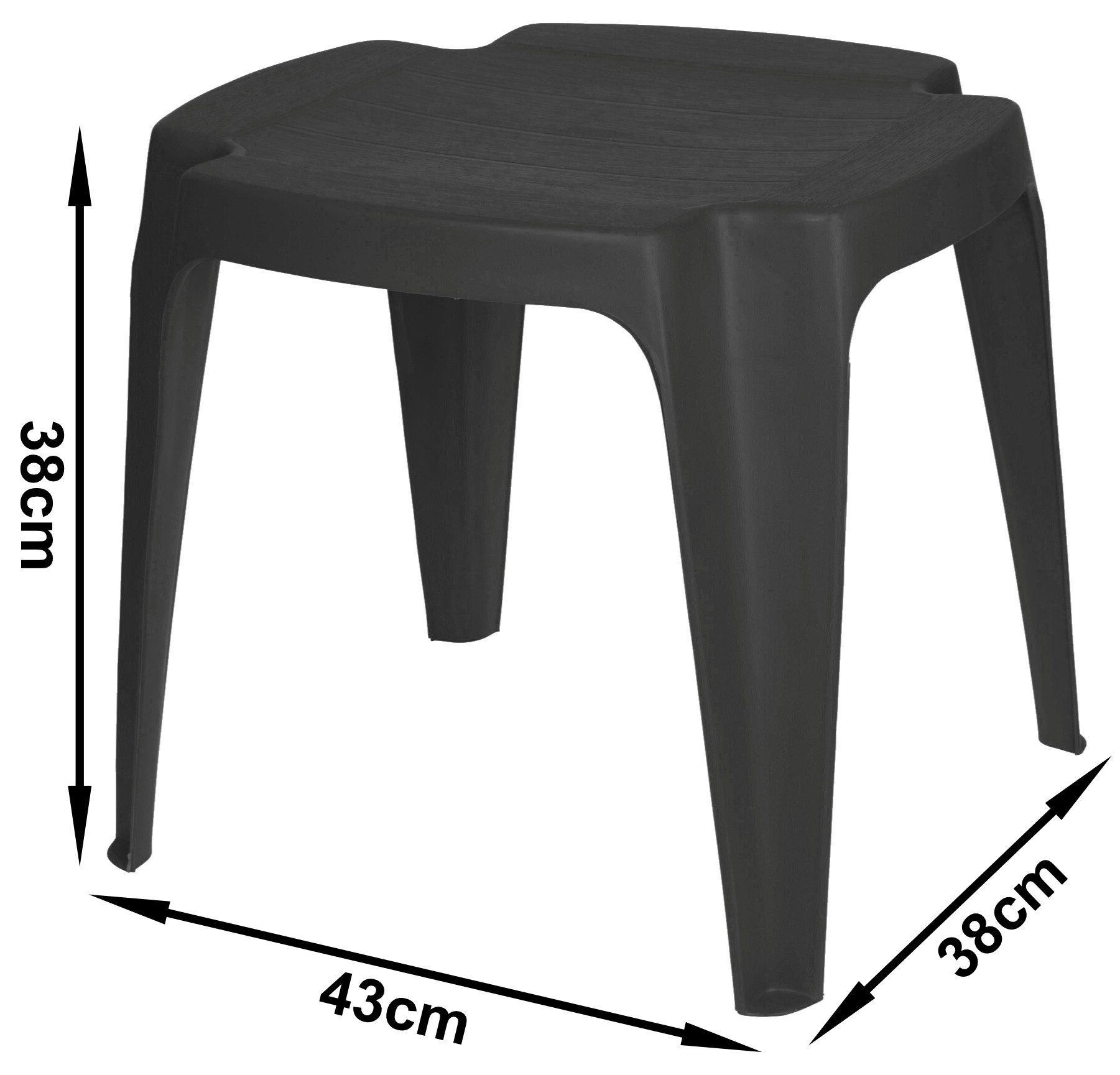 Progarden Sitzhocker Gartenhocker Kunststoff 43x38x38 cm Anthrazit Arbeitsh günstig online kaufen