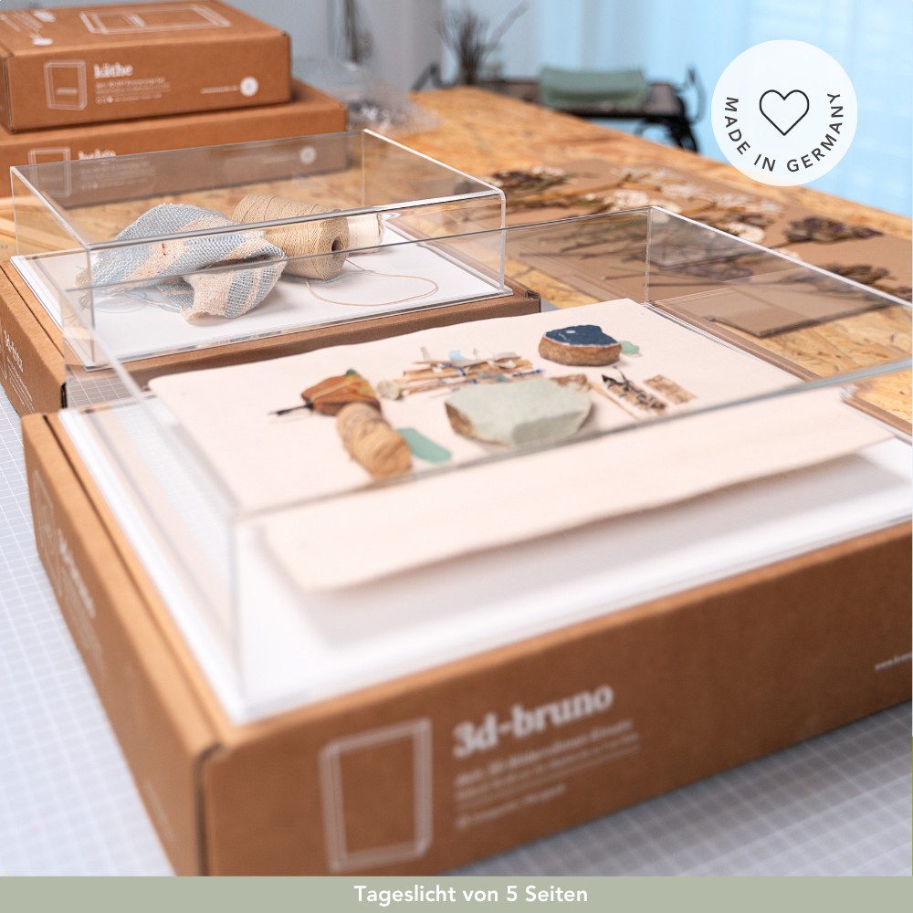 krasspedia Bilderrahmen fritz 3D-Objektrahmen Einsatz 7 cm tief, 24x30 cm, zum Befüllen, Bilderrahmen zum Befüllen, Erinnerungsbox, Geschenke für Frauen – Bild 4 von 5