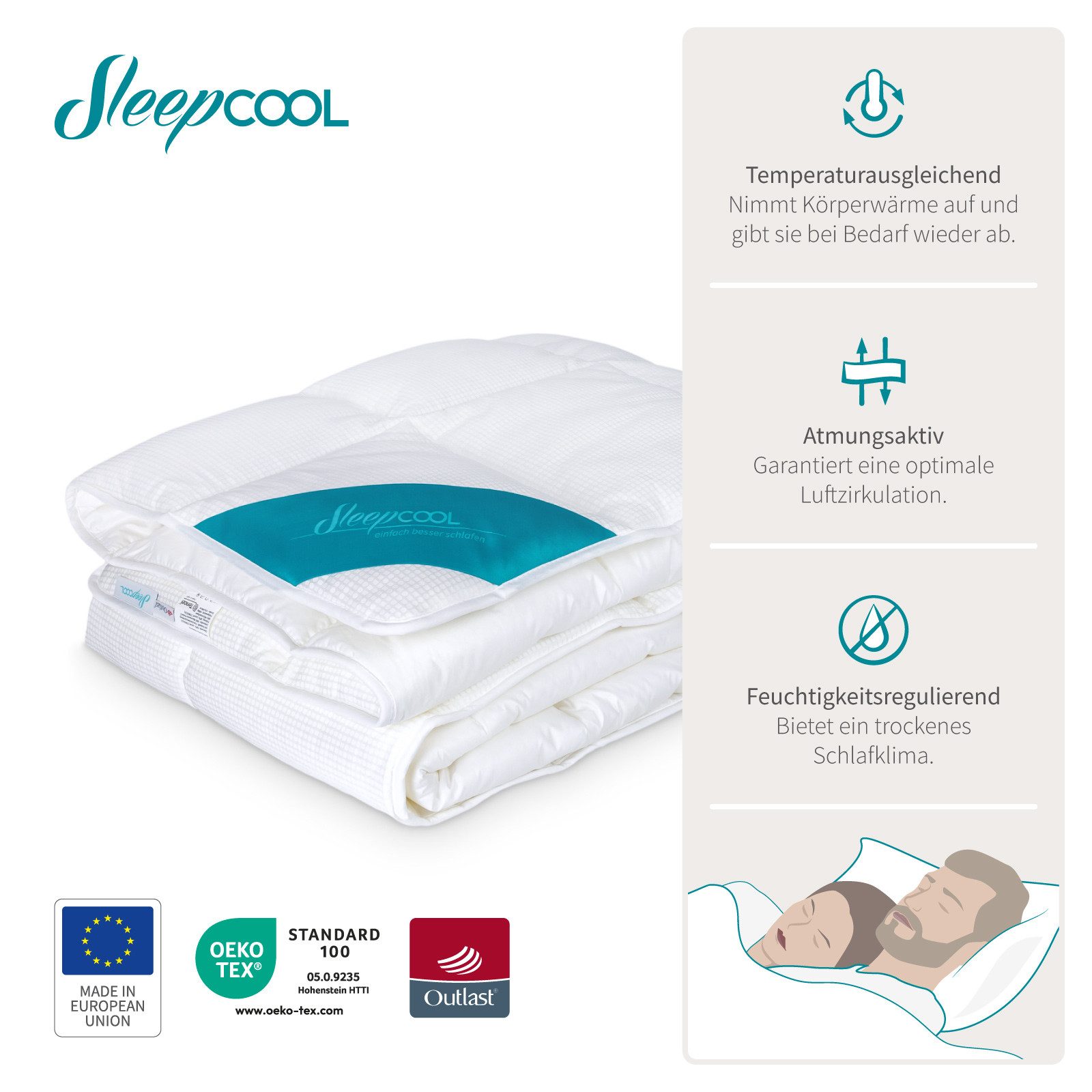 SleepCOOL 4-Jahreszeitenbett Bettdecke, Optimale Schlaftemperatur durch Tem günstig online kaufen