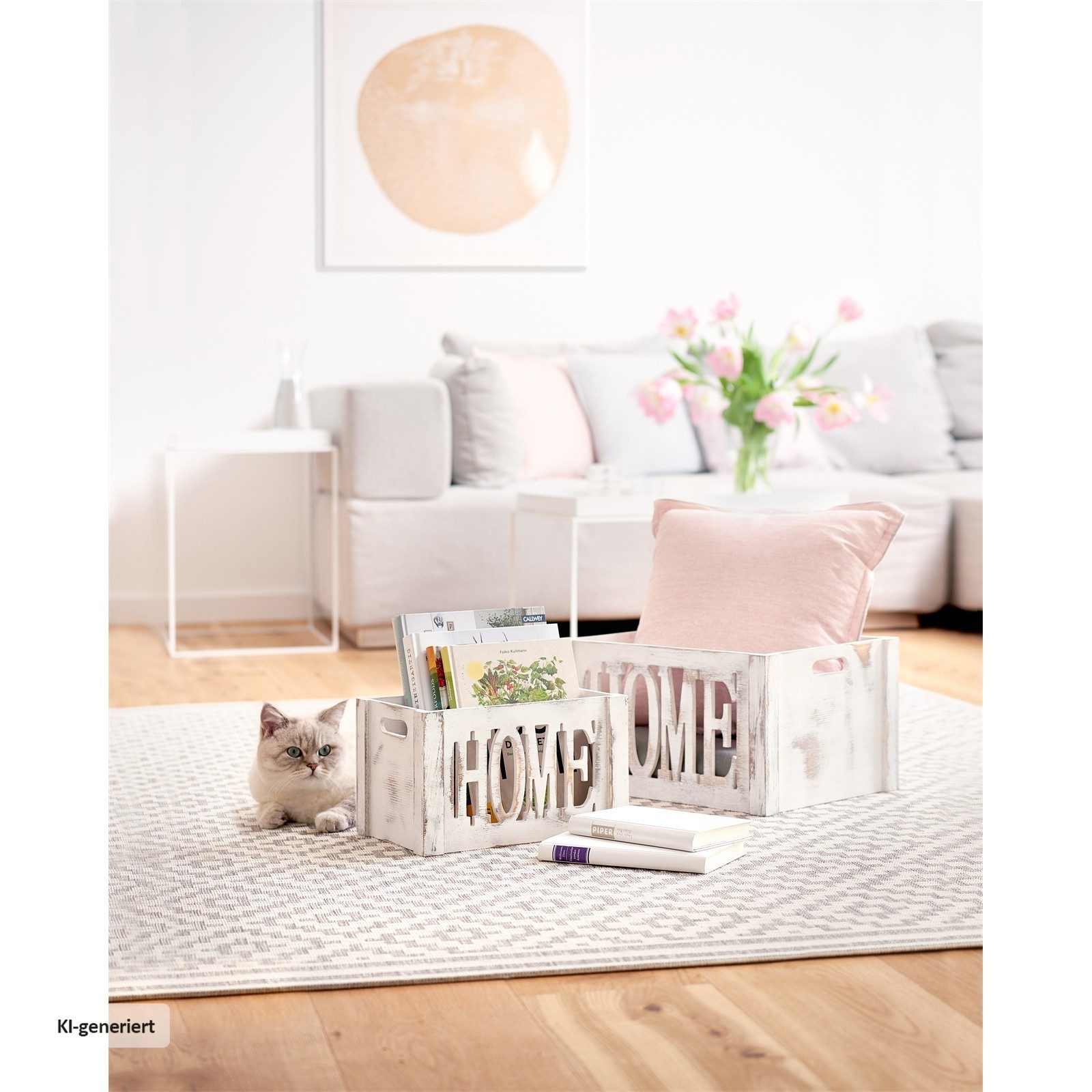 HTI-Living Aufbewahrungsbox Aufbewahrungsbox Home Schabby Look (Stück, 1 St., 1 Aufbewahrungsbox), Holzkiste Shabby chic