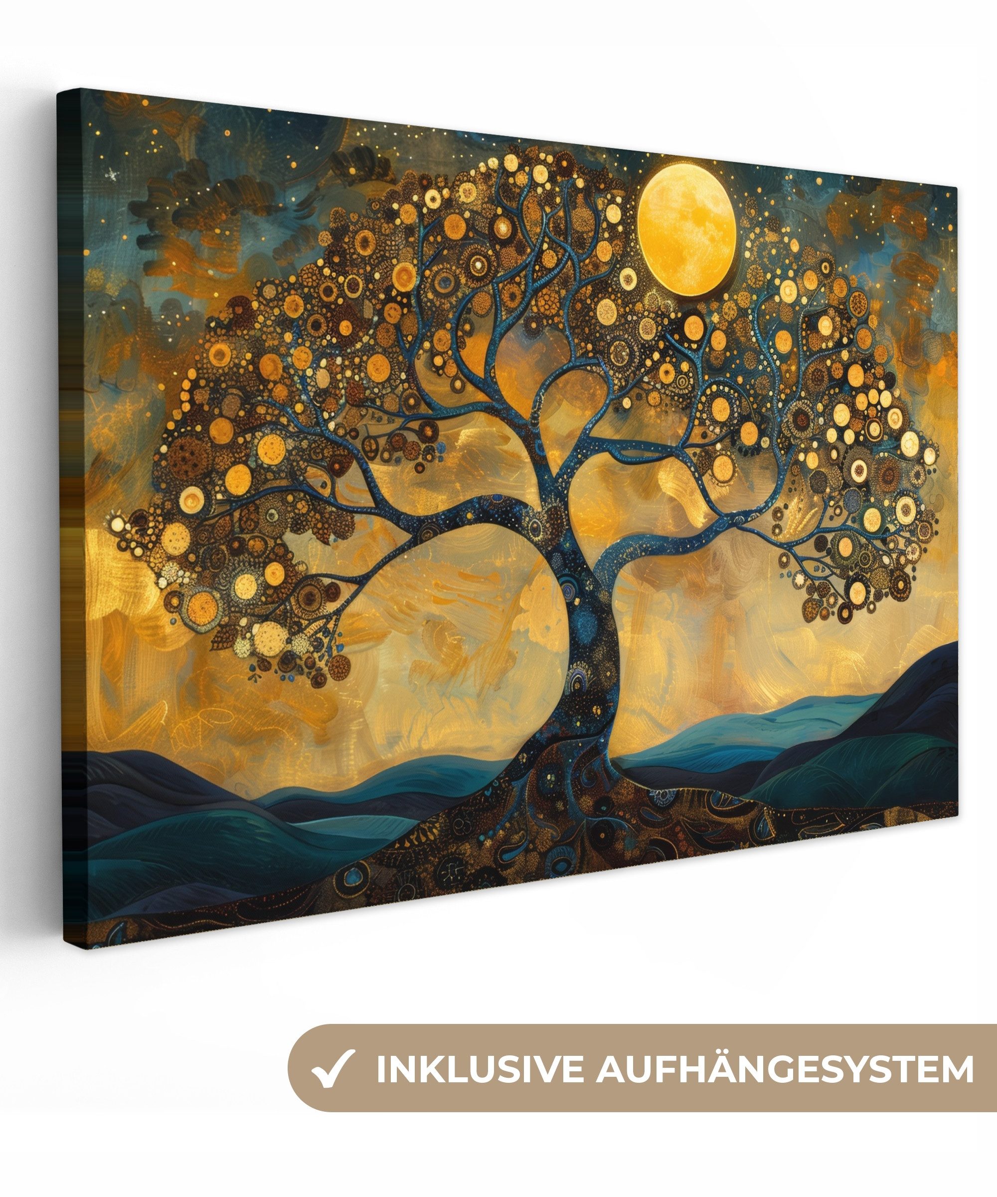 OneMillionCanvasses® Leinwandbild Baum - Industriell - Abstrakt - Gelb, Fot günstig online kaufen