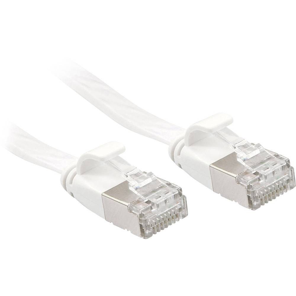 Flachband Cat.6A mit Lindy Rastnasenschutz Patchkabel,0.3m LAN-Kabel, U/FTP