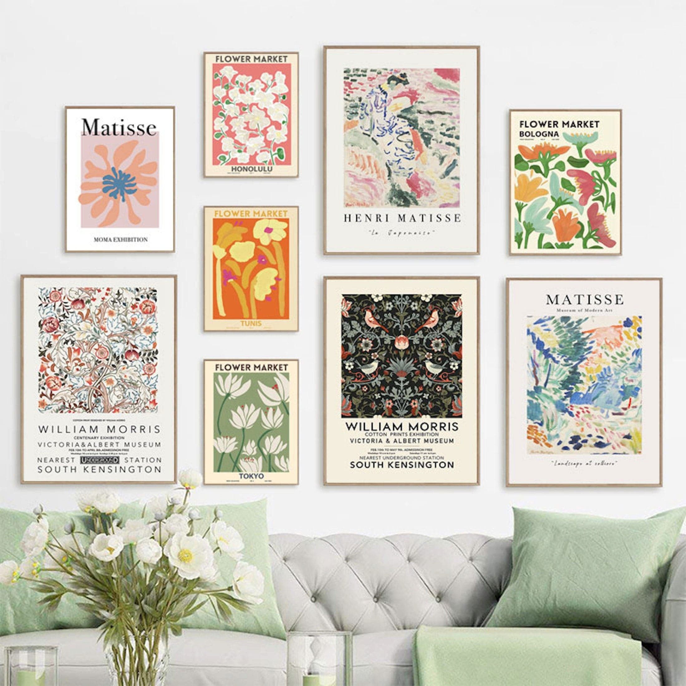 JUSTGOODMOOD Poster Matisse Blumen Market Museum Abstrakt Bilder Wohnzimmer Wandbilder Sch, A (1 St)