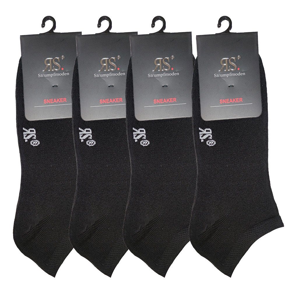 Baumwolle, Strümpfe Ferse Sneaker-Socken COTTON 4-er Spitze hautfreundlicher flache Sneakersocken aus verstärkte Riese und Unisex Pack) und handgekettelte Zehennaht (Spar-Pack, 4-Paar,