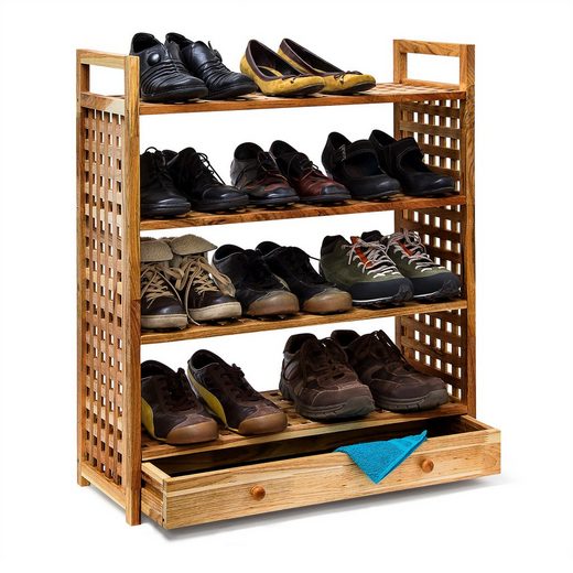 relaxdays Schuhregal »Schuhregal Walnuss mit Schublade« online kaufen