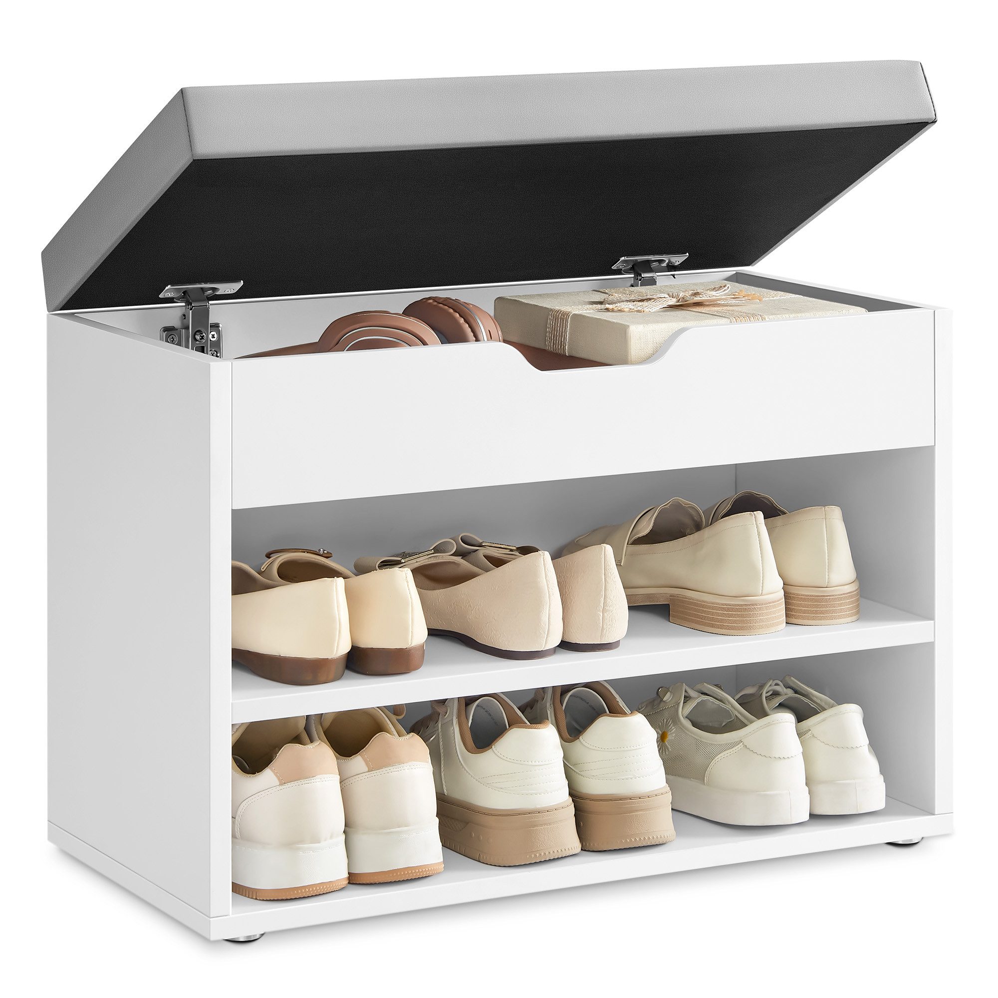 VASAGLE Schuhbank, Schuhbank, Sitzbank, Schuhregal mit gepolstertem Kissen, günstig online kaufen