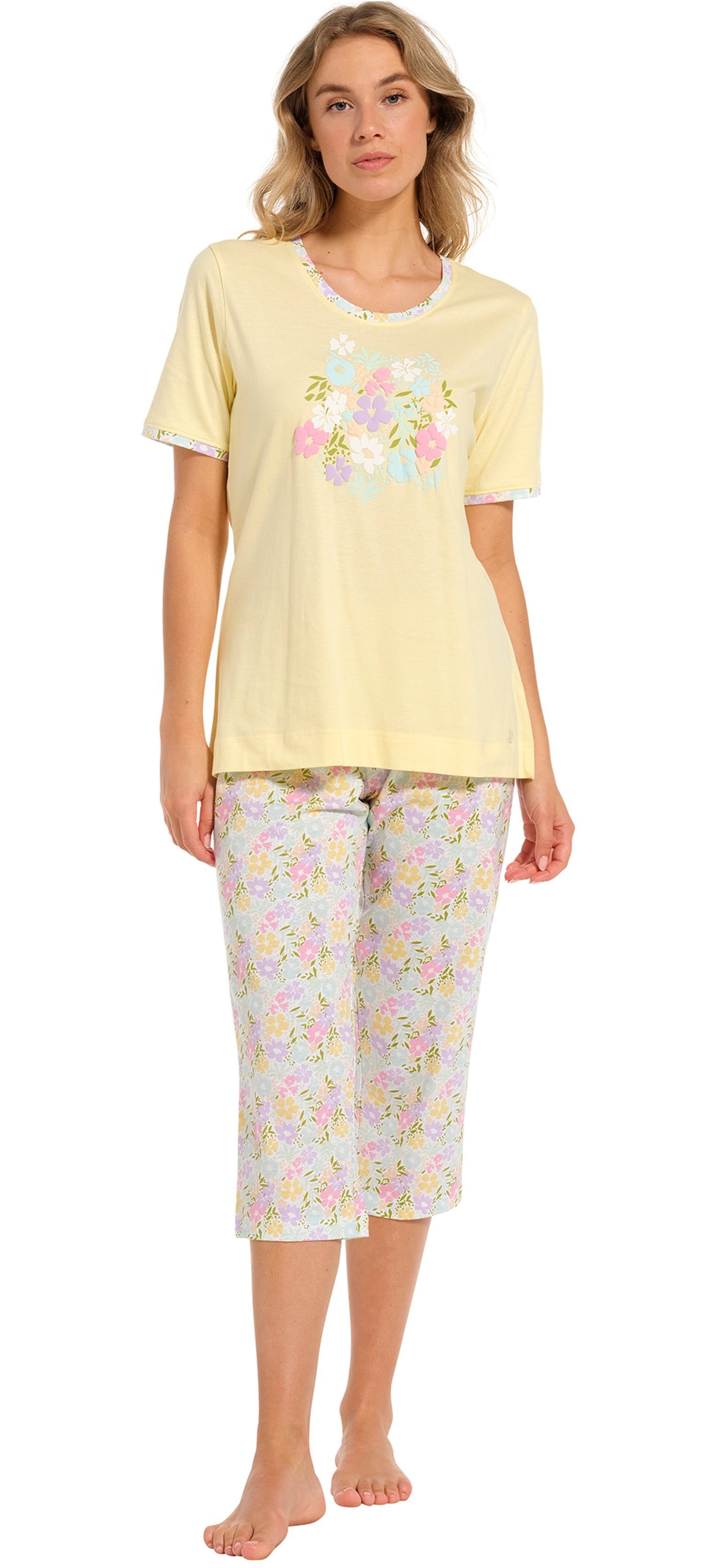 Pastunette Capri-Pyjama Damen Pyjama Caprihose (2 tlg) Modisches Design