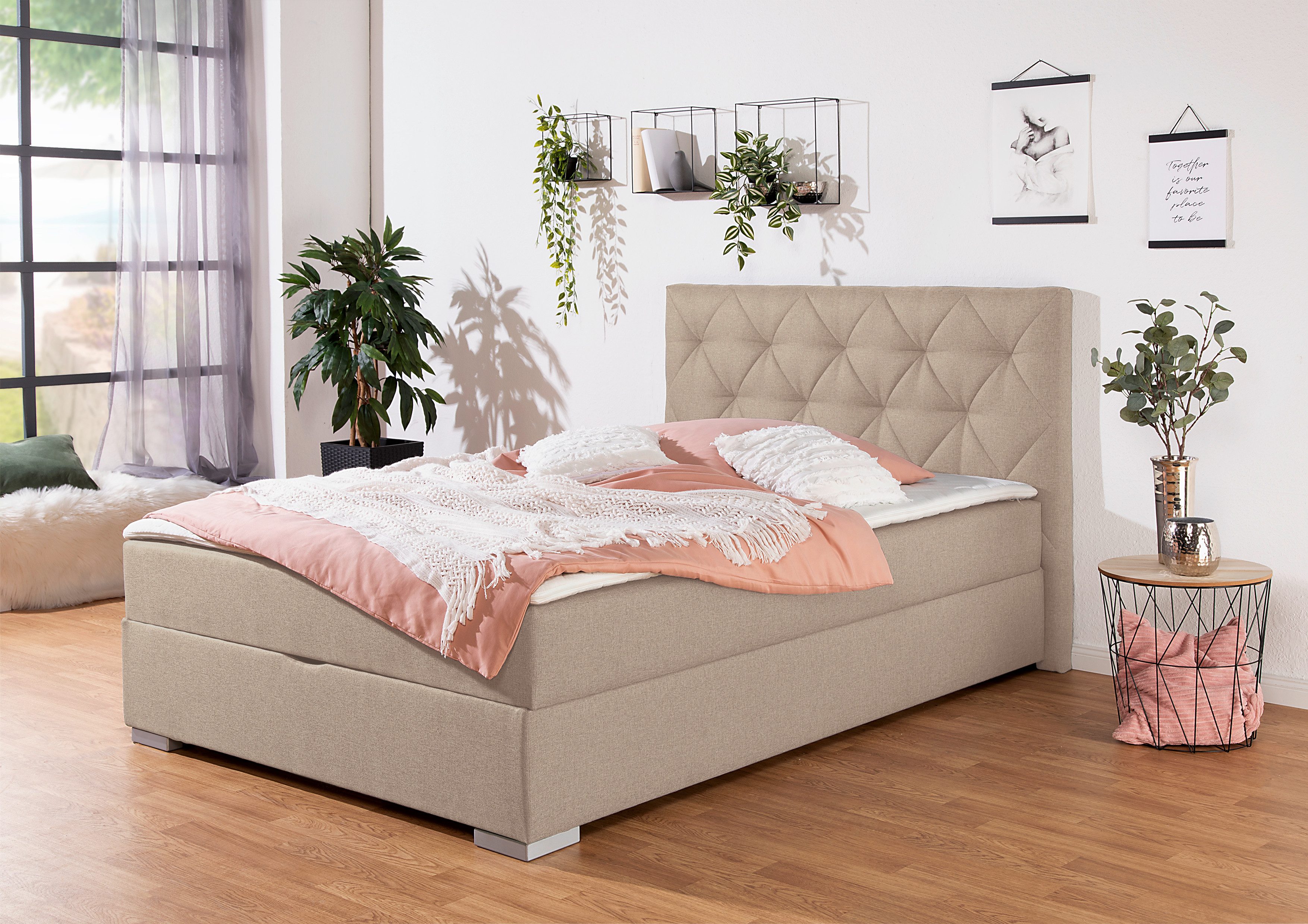 Home affaire Boxbett Tynan, wahlweise mit Bettkasten, in H2, H3 & H4 erhältilich