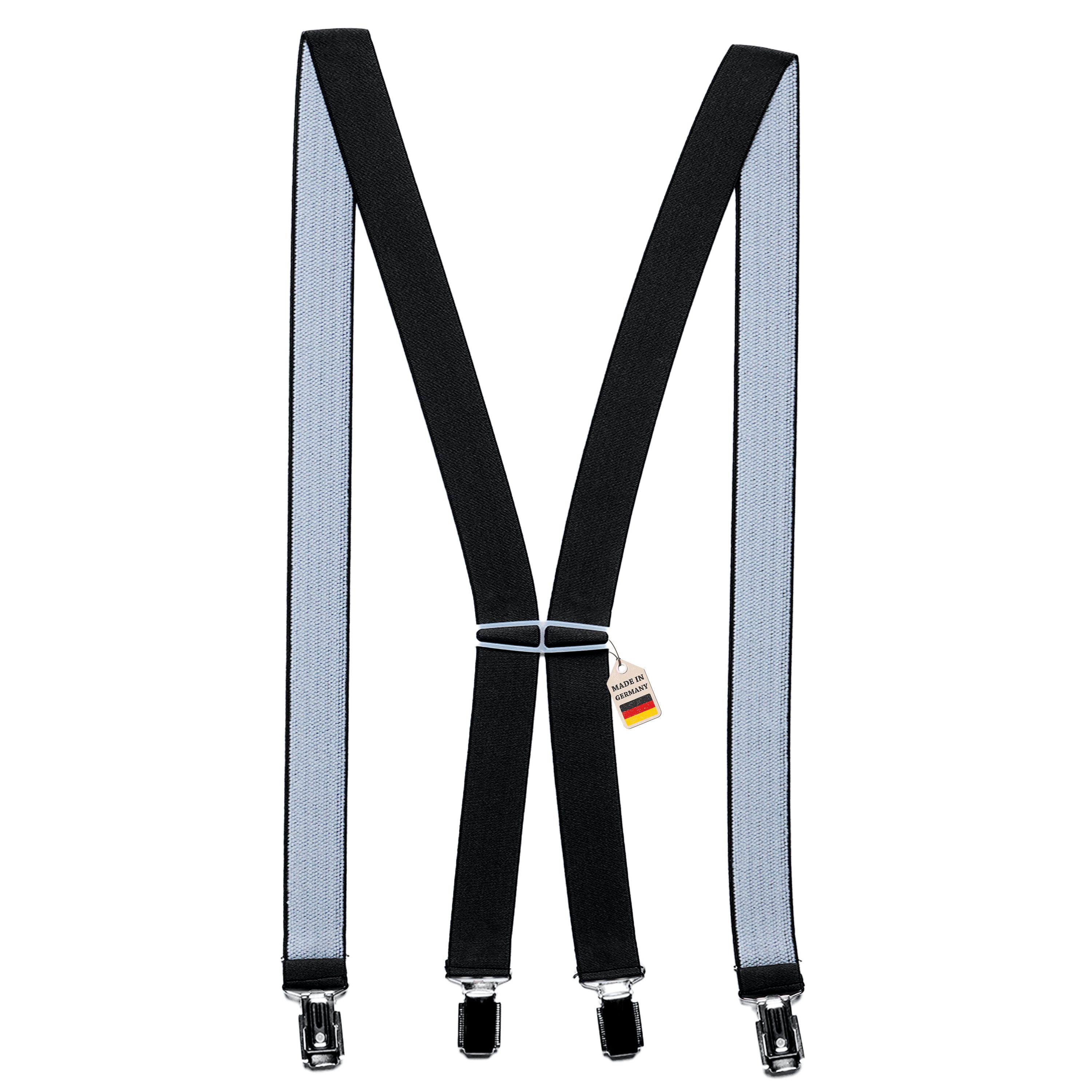 ZUKUNFTSENKEL Hosenträger Schmaler Hosenträger - Sicherer Halt Damen & Herren 2,5cm X-Form (Für Damen und Herren) 4 Starke Clips, Deutsche Herstellung, Elastisch