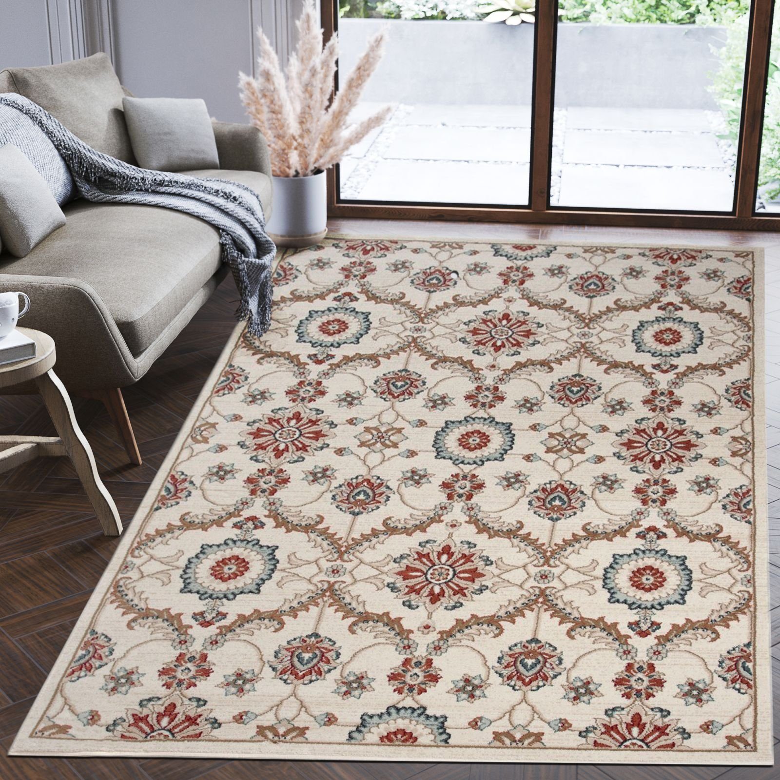 Orientteppich Oriente Teppich - Traditioneller Teppich Orient Creme Beige Ivory, Mazovia, 200 x 300 cm, Geeignet für Fußbodenheizung, Pflegeleicht, Wohnzimmerteppich