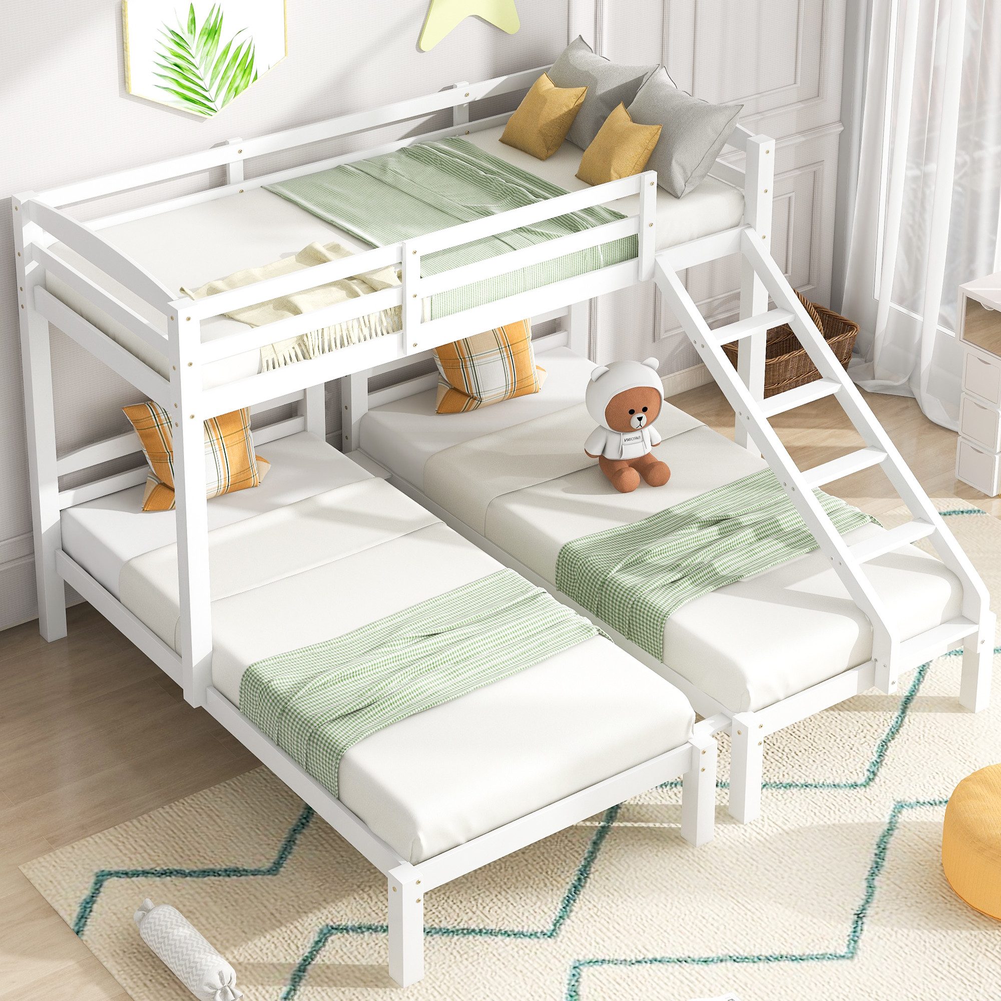 Merax Etagenbett, Dreierbett Kinderbett 90x200cm mit günstig online kaufen