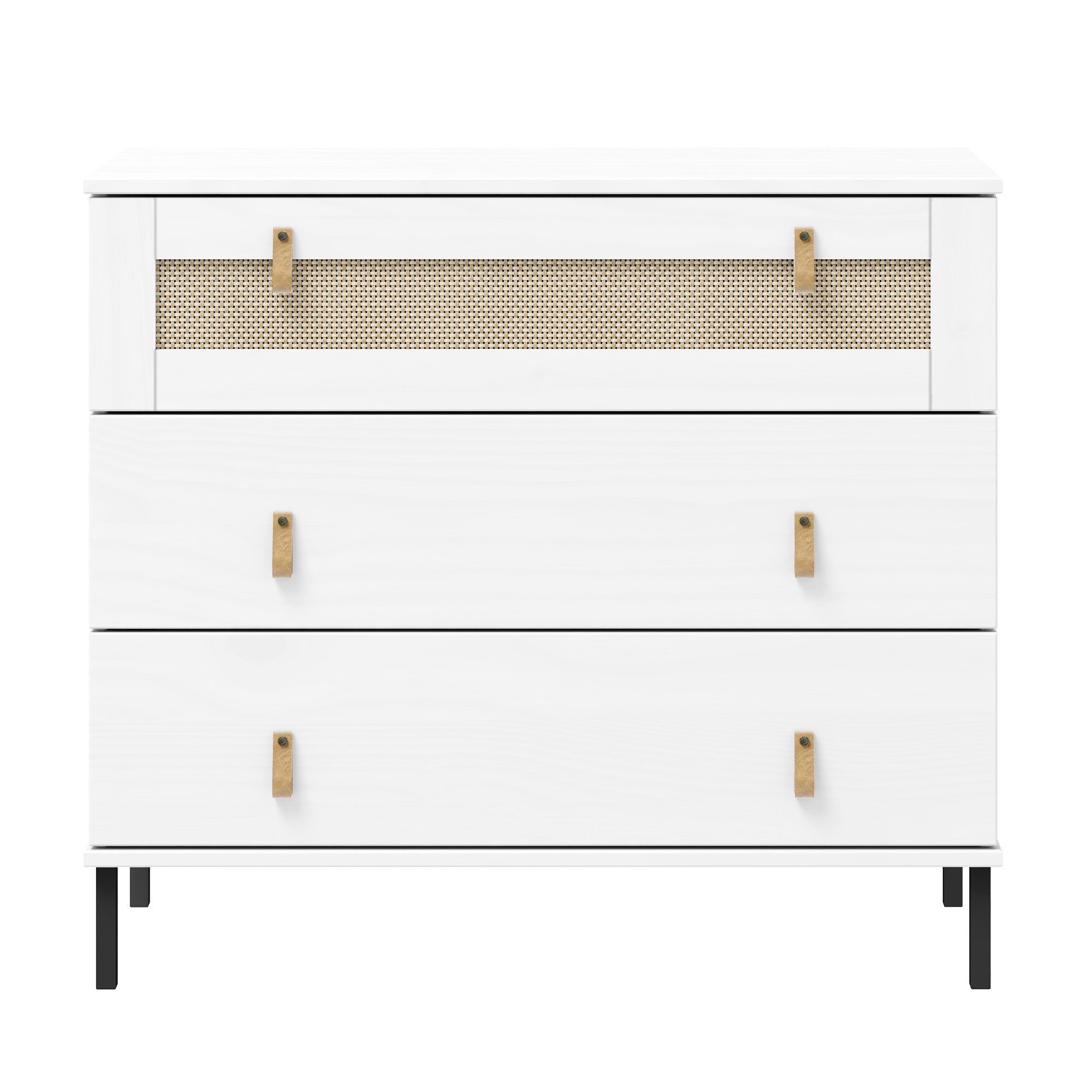 Woodroom Sideboard 90x80x40 Valenica, lackiert, cm weiß BxHXT Kiefer massiv