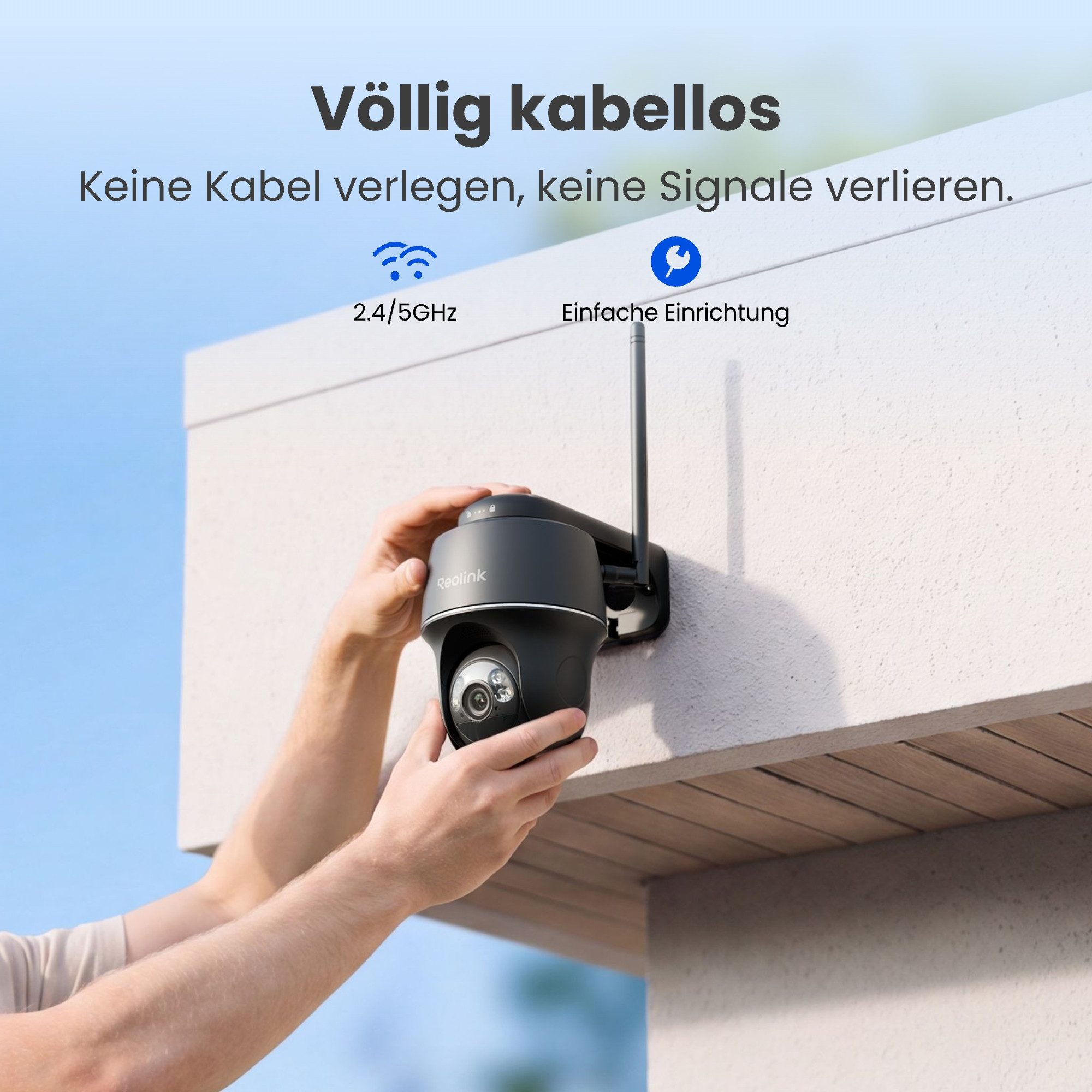 Reolink Überwachungskamera Argus PT+SP 5MP PTZ Akku- oder solarbetriebene 2,4/5GHz WLAN IP (Außenbereich, PIR-Erkennung,IR-Nachtsicht,Could-Speicherung) – Bild 4 von 5