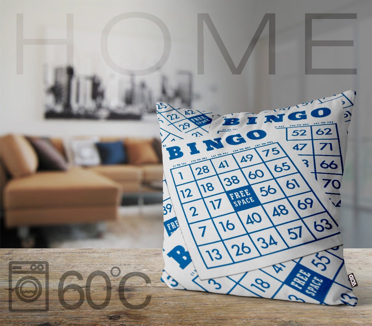 Gewinn Lotto Zahlen Kissenbezug, Karte Bingo Altenheim Retro Oma VOID Brett Spiel Spiel Rentner Glücksspiel Gewinnspiel Glück (1 Opa Sofa-Kissen Stück), Freizeit