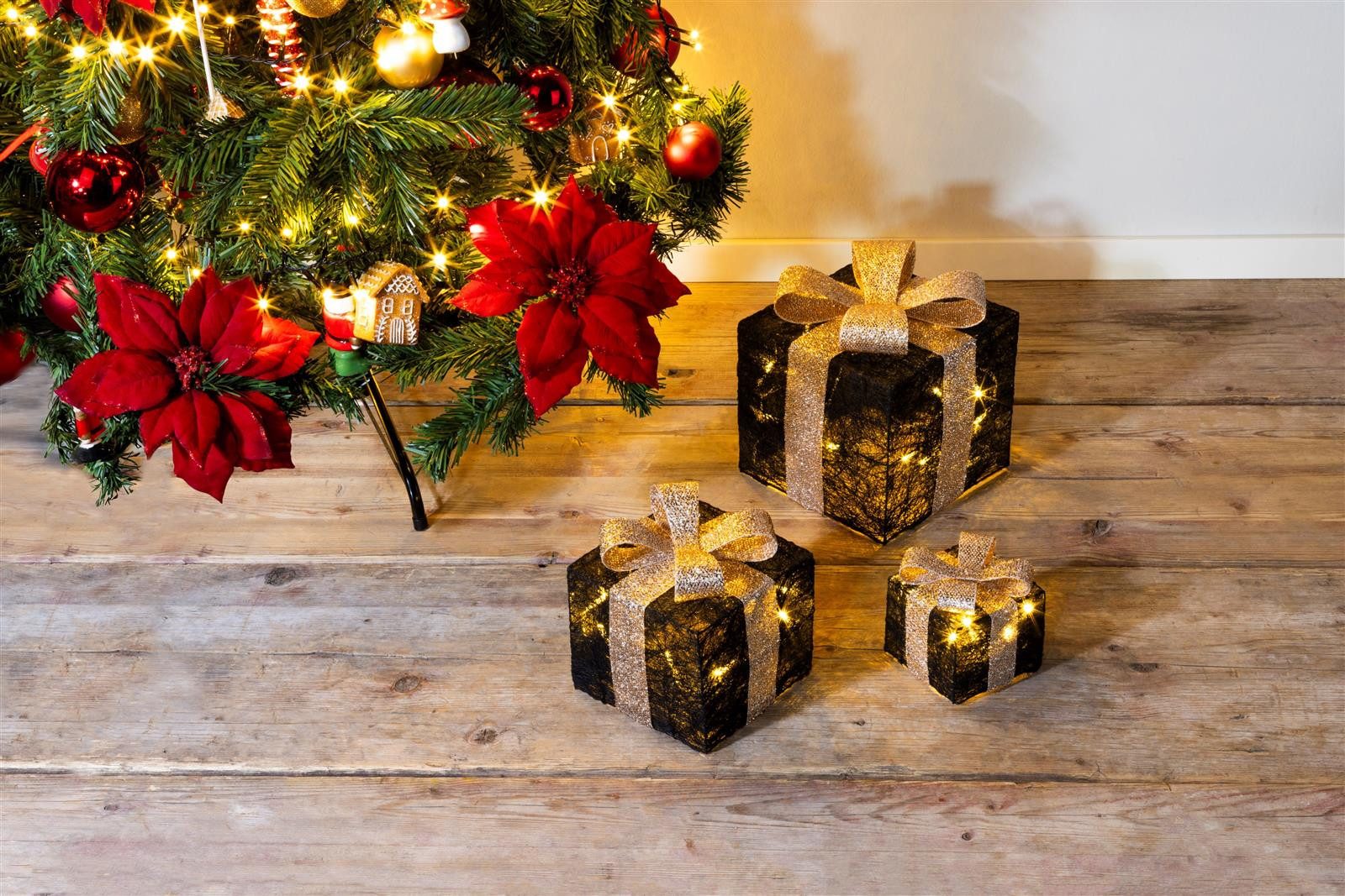 Bambelaa! LED Dekolicht Bambelaa! Led Deko Leucht Geschenk Boxen 3er Set inkl. Timer Funktion, Gelb – Bild 2 von 5