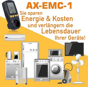 AX Strommessgerät EMC-1 Strommessgerät mit Display, Stromzähler - Energiekostenmessgerät - Stromverbrauchsmesser