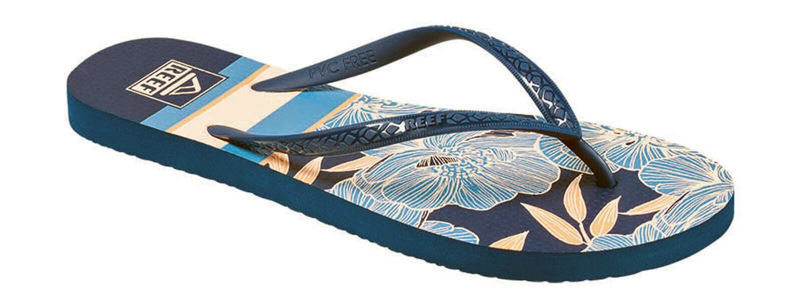 Reef Damen Seaside Prints Zehentrenner Sandale - Farbe Navy Blossom Zehentrenner