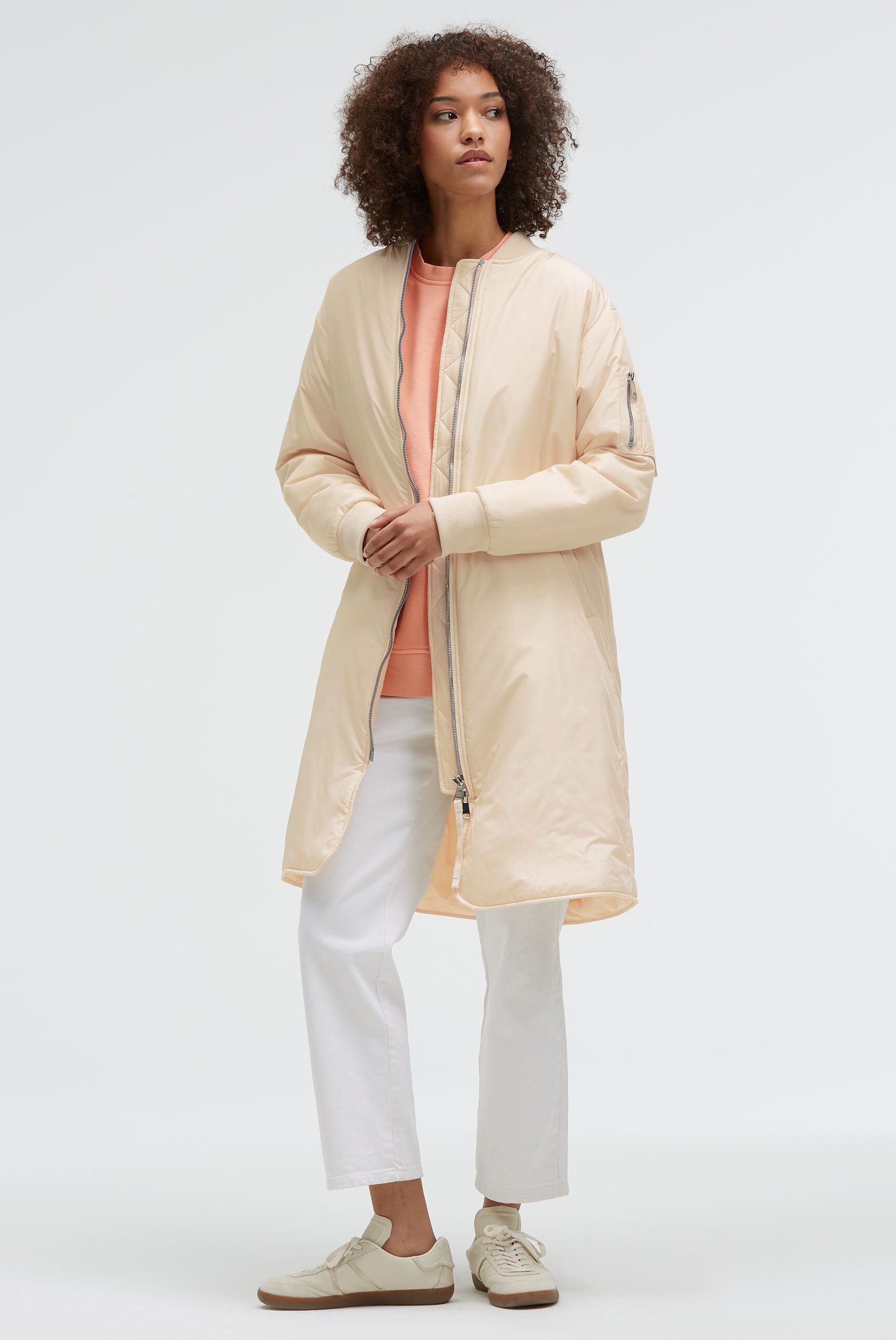 SENSES.THE LABEL Langjacke mit Zwei-Wege-Reißverschluss