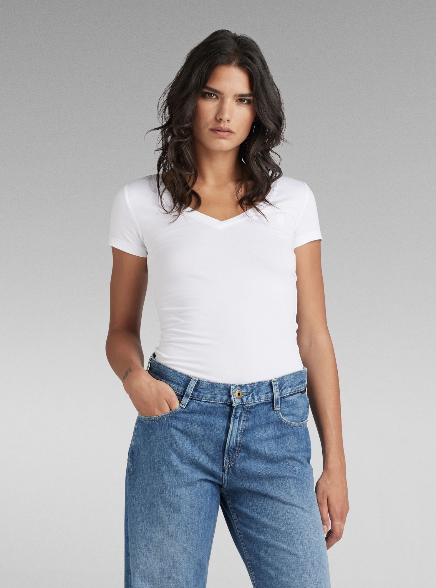 G-STAR T-Shirt Base V-Neck Cap Top