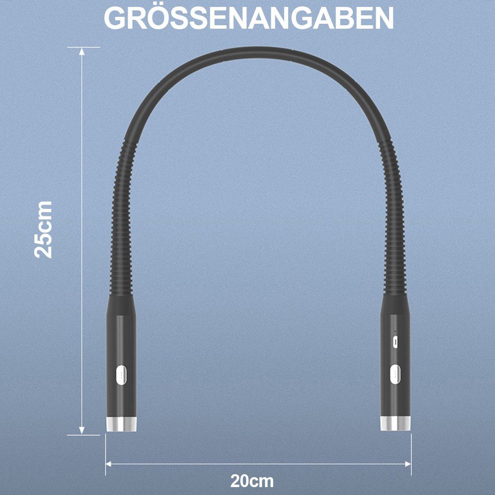 LED Wiederaufladbar, Helligkeitsstufen, 3 Buch, Leselampe Stricken Leselampe Nähen Halslampe für Lesen Campen Schwarz Reparieren Hals und Häkeln Sunicol Farben 3