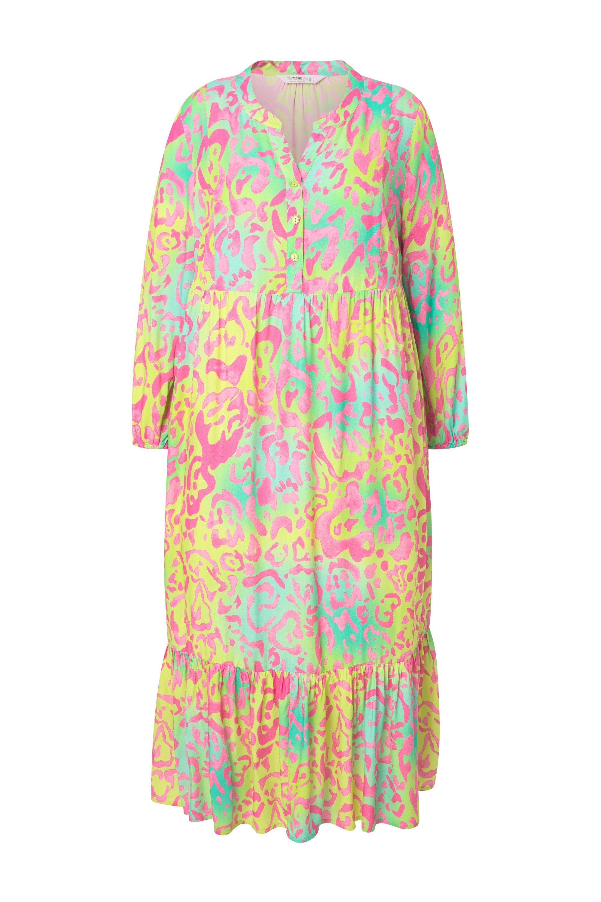 Angel of Style Midikleid Midikleid A-Linie Leo-Muster Volant günstig online kaufen