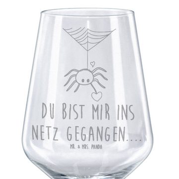 Mr. & Mrs. Panda Rotweinglas Spinne Agathe Liebe - Transparent - Geschenk, Hochwertige Weinaccesso, Premium Glas, Luxuriöse Gravur