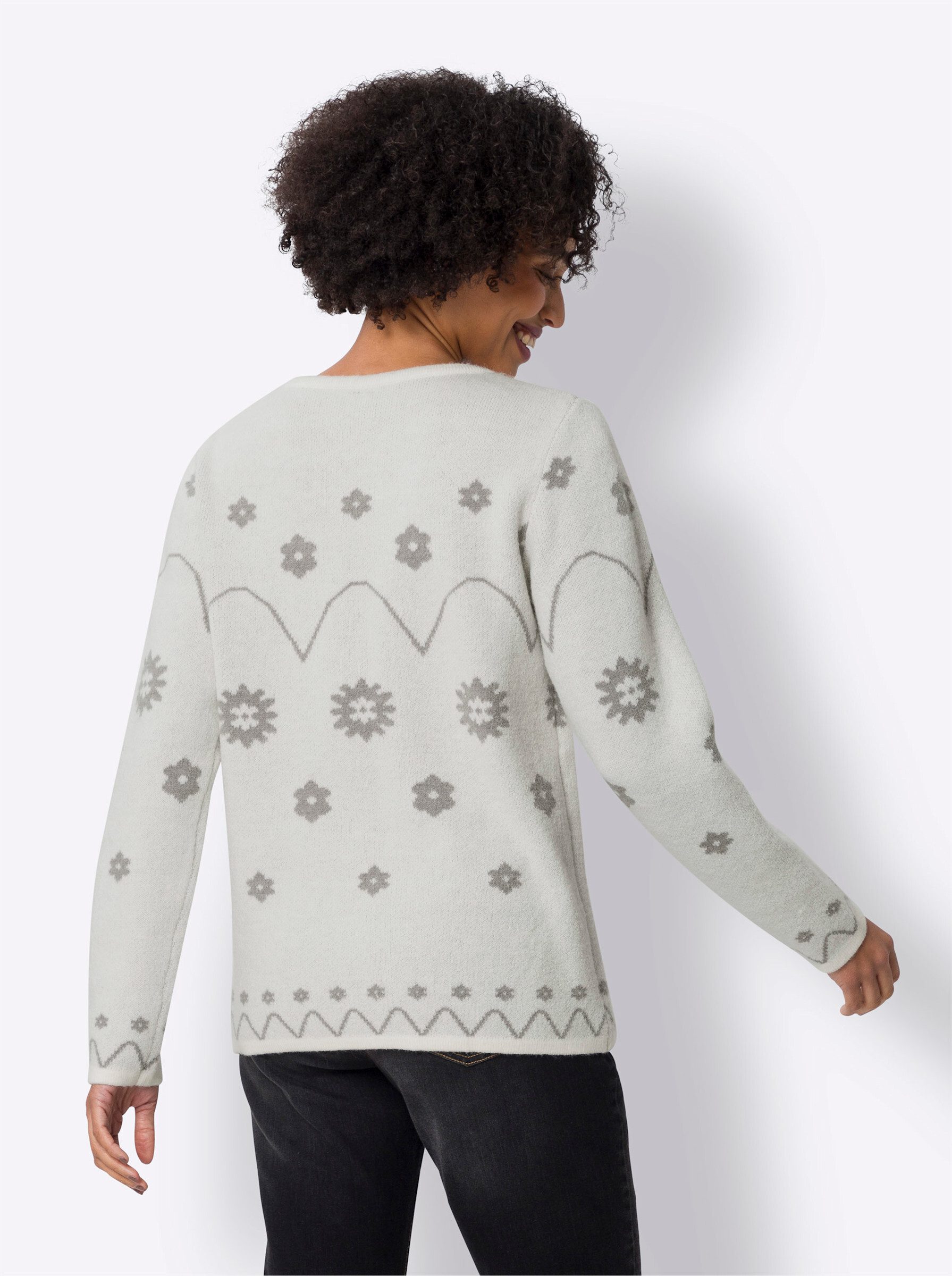 heine Strickpullover Jacquard-Pullover Langarm günstig online kaufen