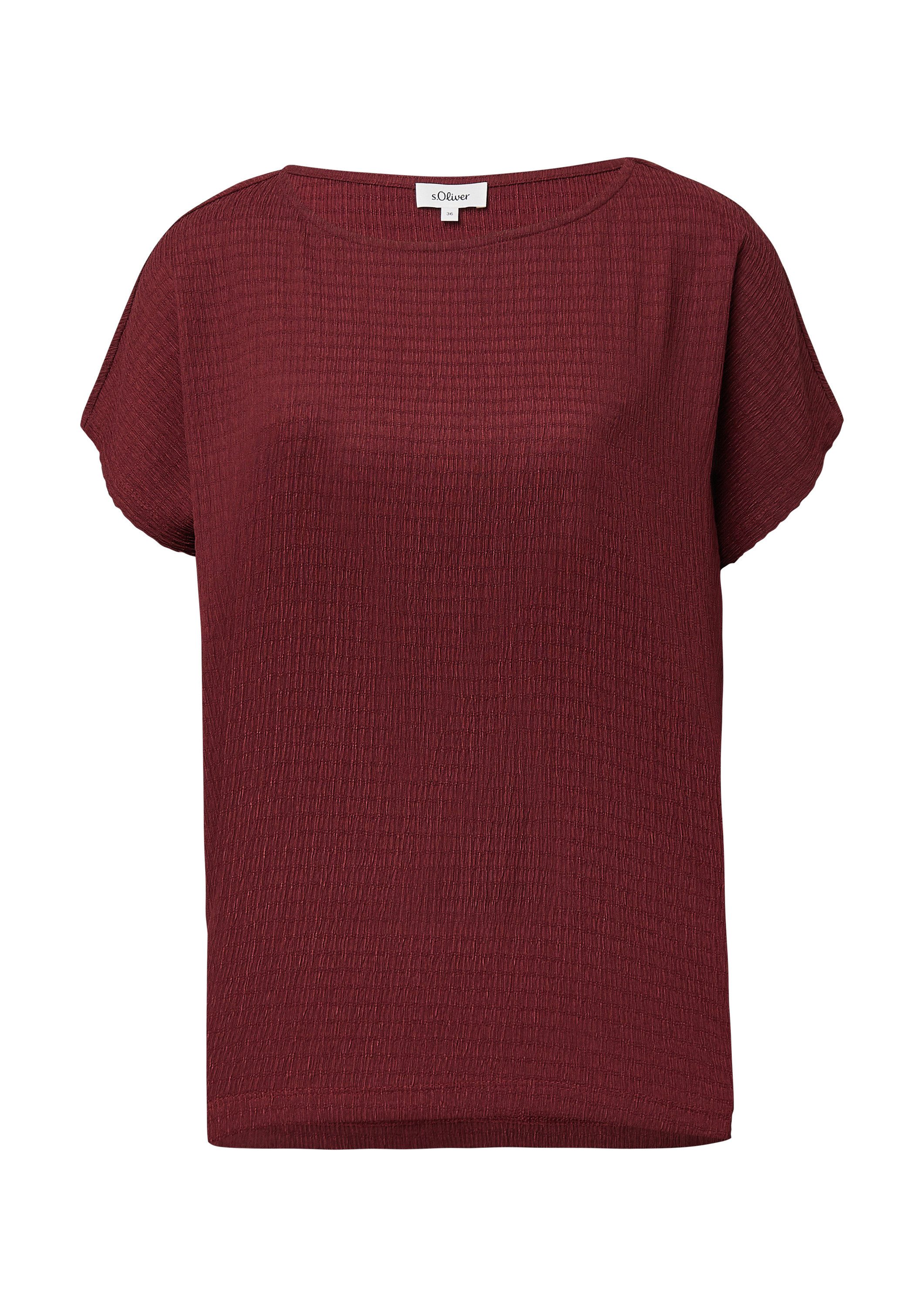 s.Oliver Kurzarmshirt T-Shirt Strukturiertes T-Shirt im Relaxed Fit günstig online kaufen