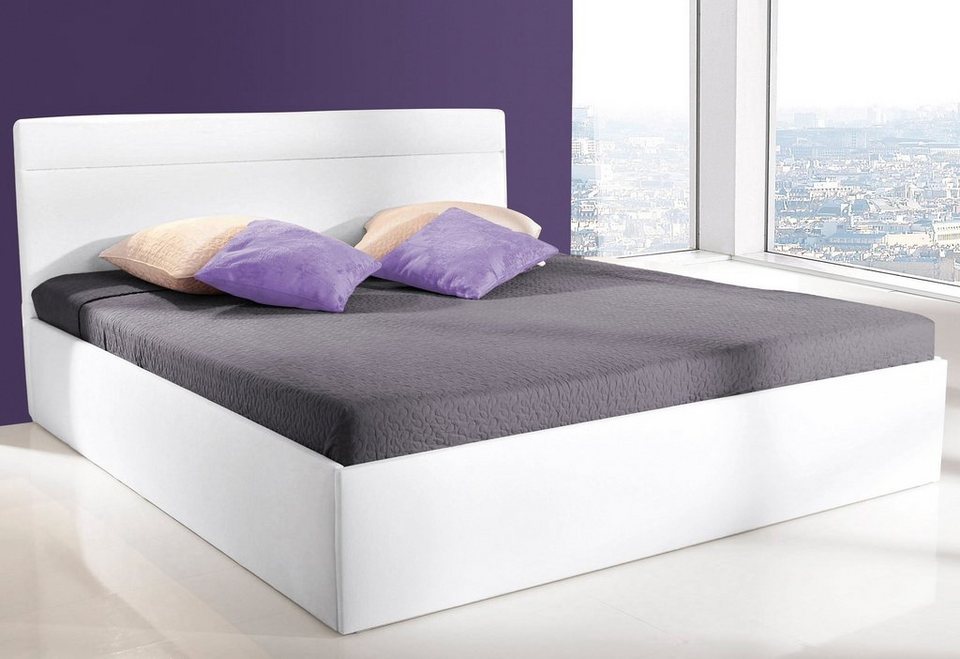 Westfalia Schlafkomfort Polsterbett, inkl. Bettkasten bei Ausführung mit  Matratze, Tolles Bett mit Microvelourbezug