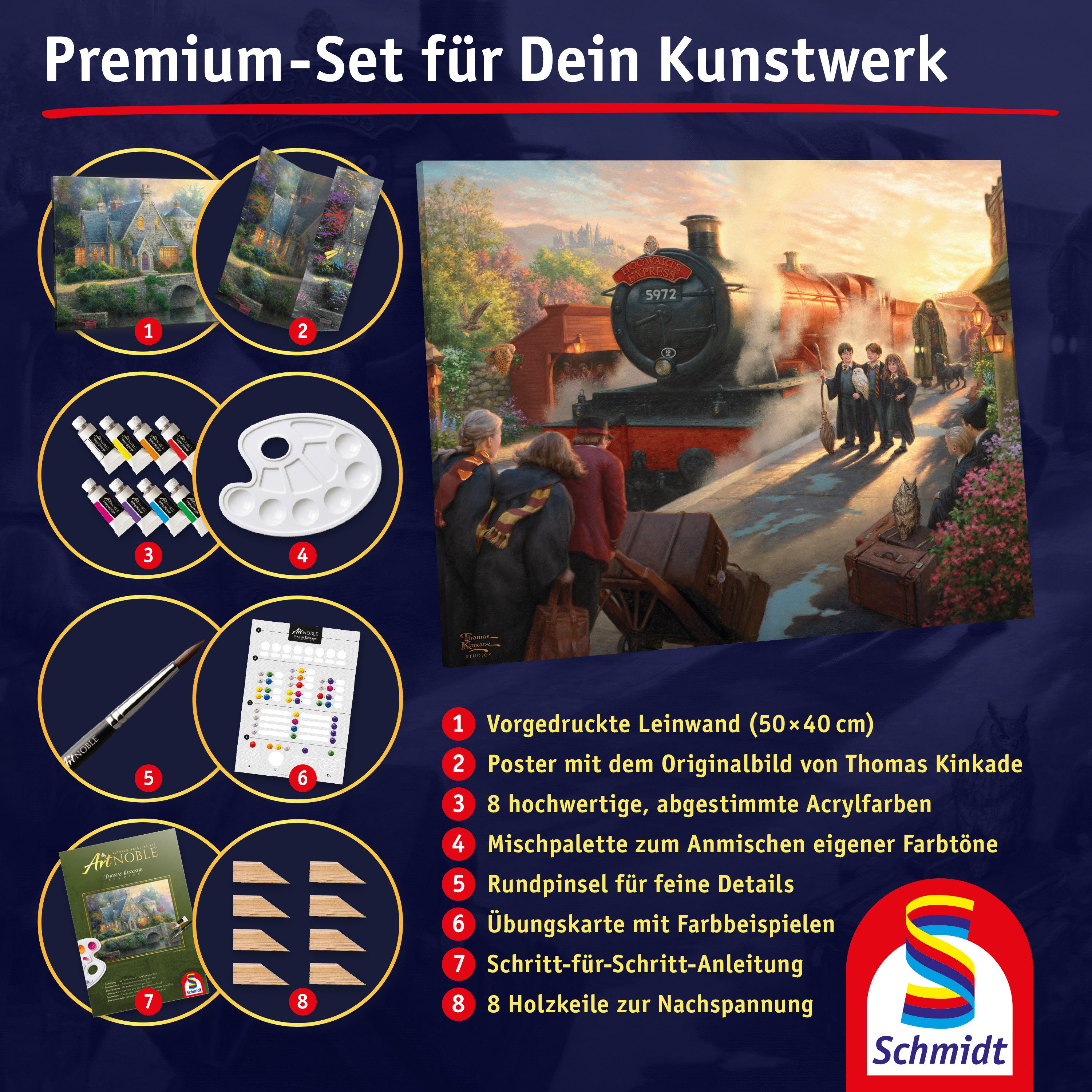 Schmidt Spiele Malvorlage MyArtNoble, Thomas Kinkade, Malset Harry Potter Hogwarts Express