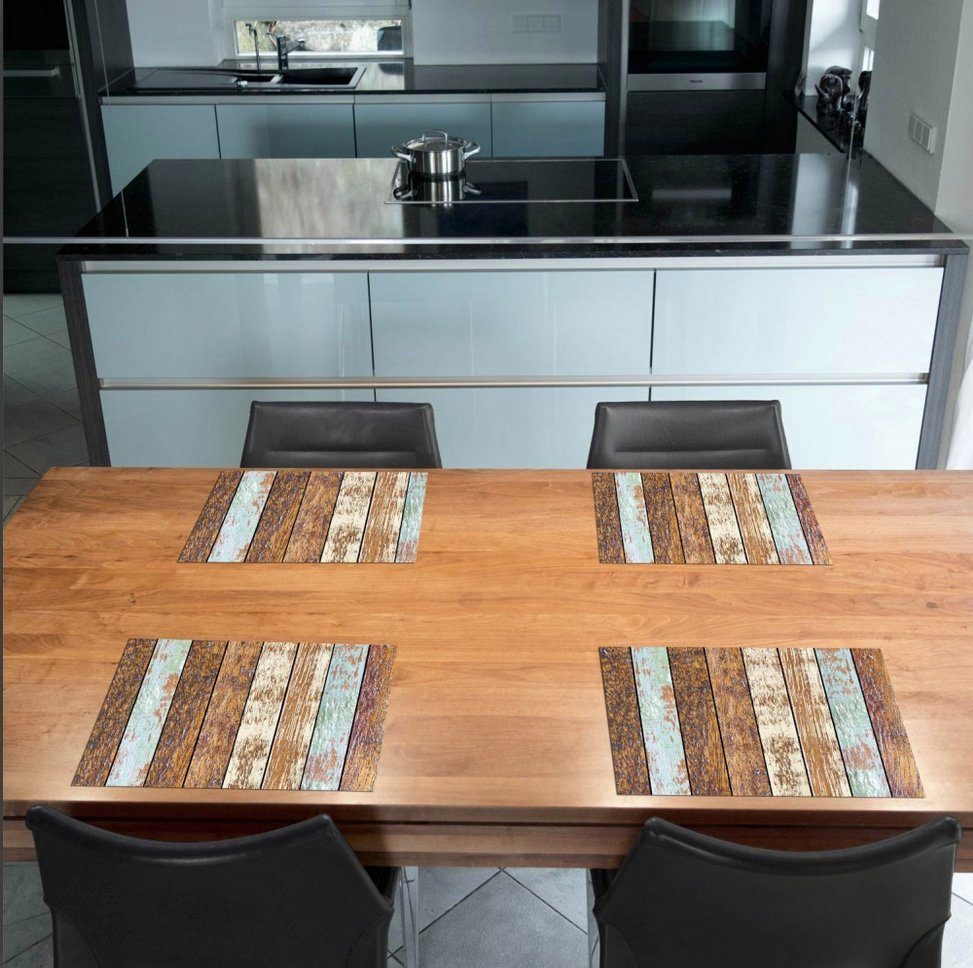 Tischsetmacher Platzset Tischset, Platzset abwaschbar - Holzoptik gestreift günstig online kaufen