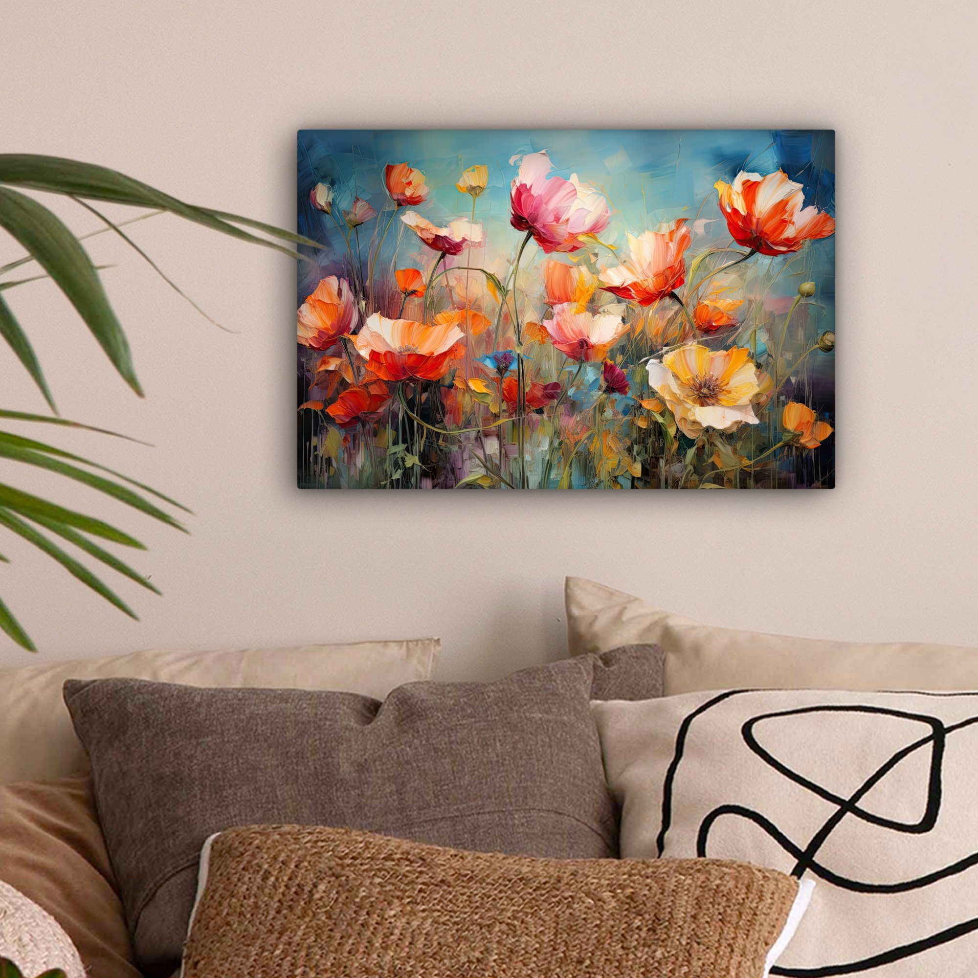 OneMillionCanvasses® Leinwandbild Blumen - Aquarell - Kunst - Botanisch - N günstig online kaufen