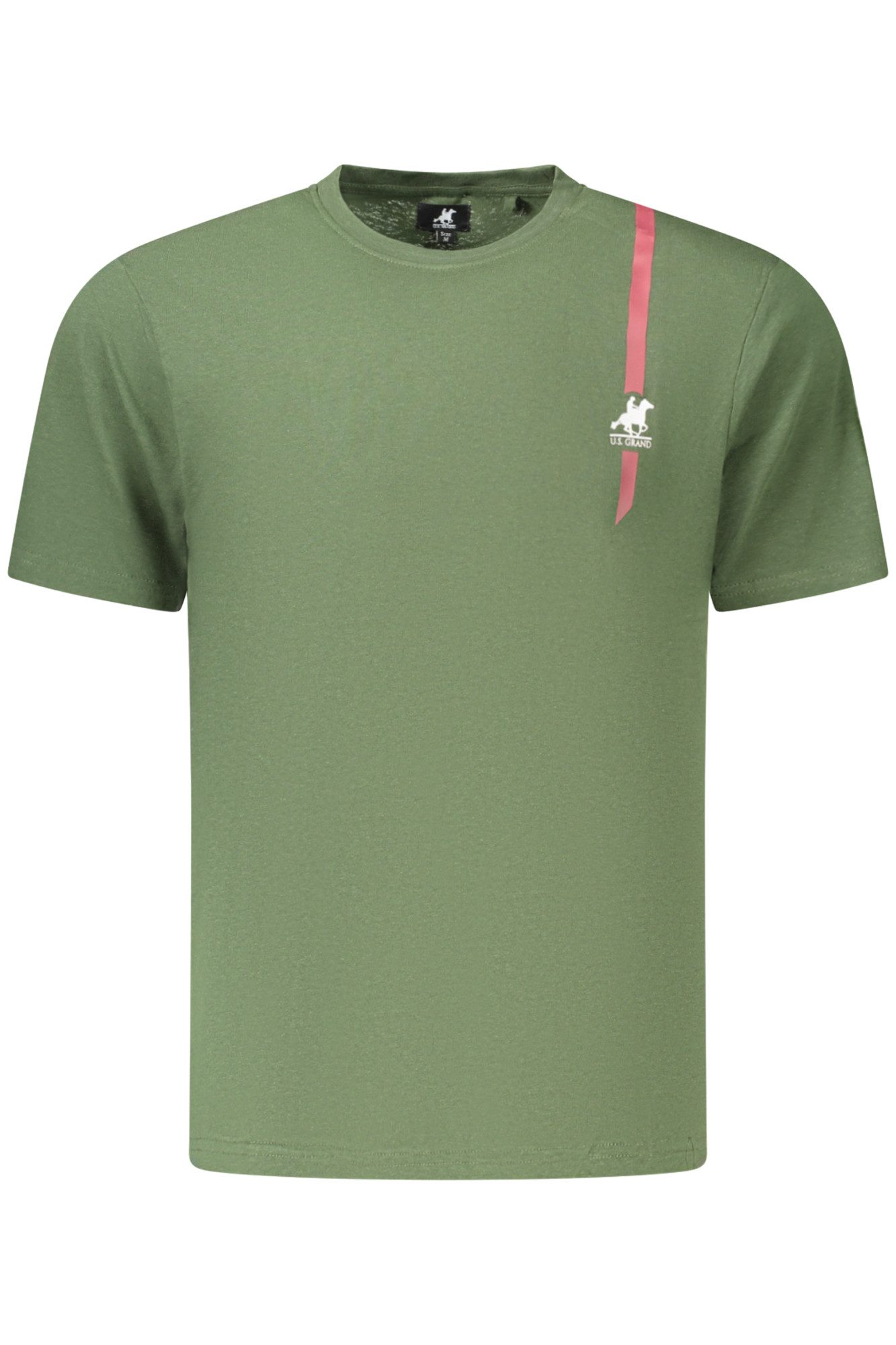 U.S. Polo T-Shirt Herren Kurzarm T-Shirt Grün mit Kontrastdetails