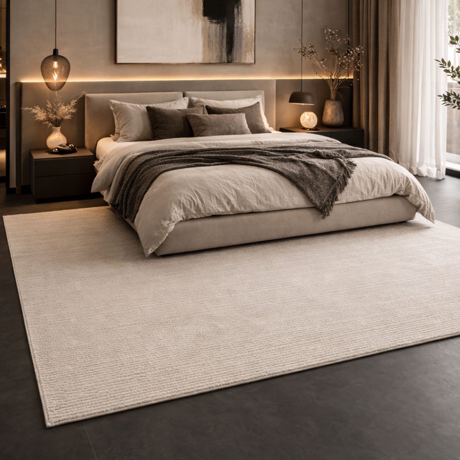 Carpetilla Teppich Kurzflor Teppich Modern– Wohnzimmerteppich pflegeleicht – viele Größen