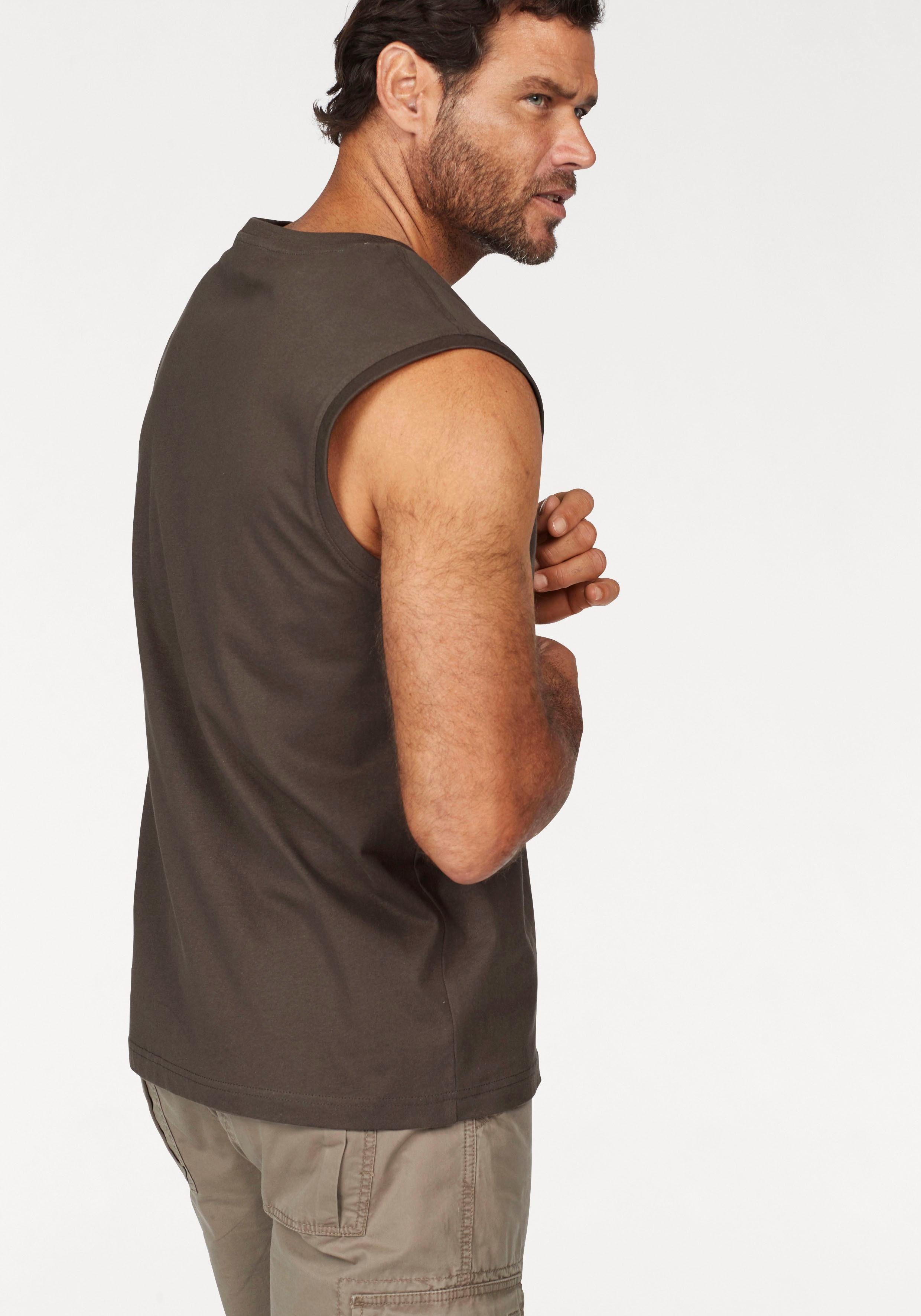 Man's World Muscleshirt (2er-Pack) ärmellos, bedruckt, Rundhalsausschnitt, aus 100% Baumwolle