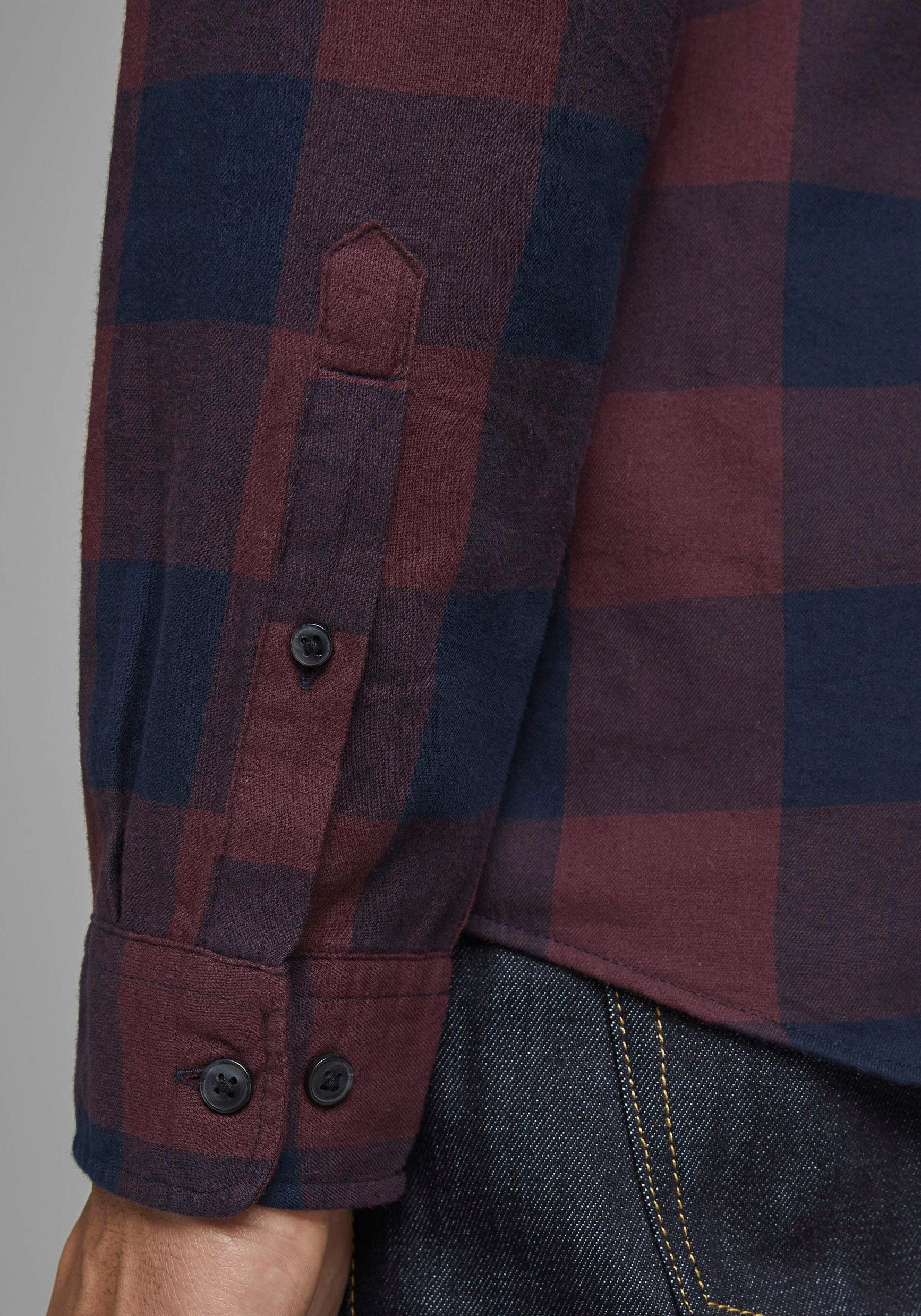 Jack & Jones Langarmhemd JJEGINGHAM TWILL SHIRT L/S NOOS