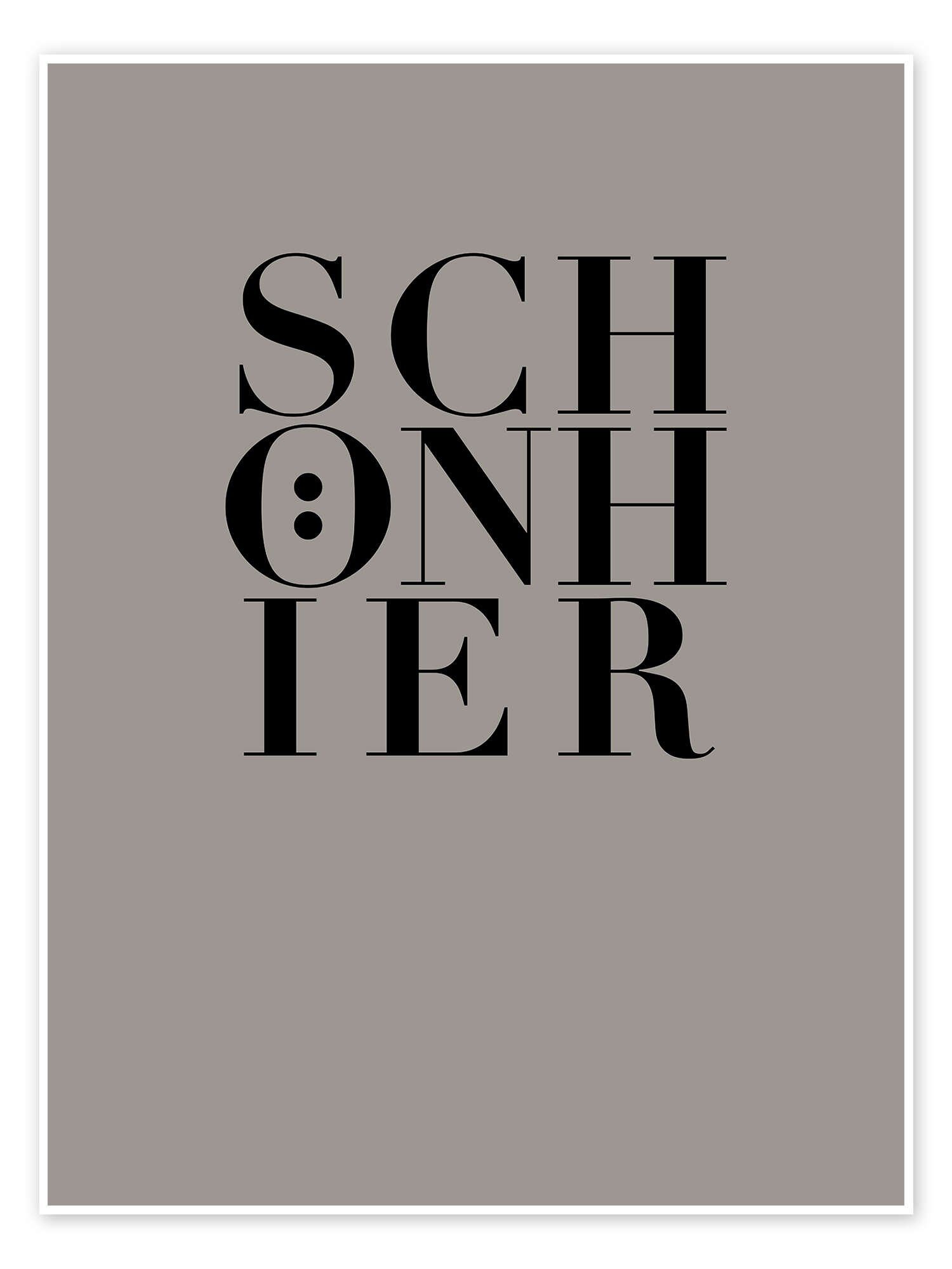 Posterlounge Wandbild Schön Hier I, Typobox, erhältlich als Poster, Leinwandbild, Wandsticker oder Acrylglasbild