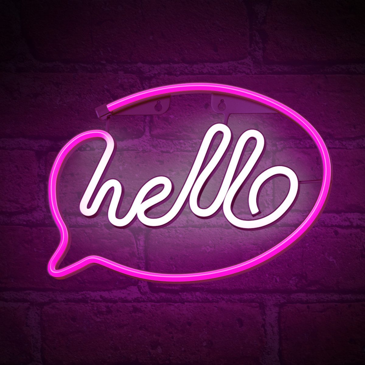 Forever Light LED Dekolicht Forever Light Neon LED-Leuchte HELLO pink/weiß – FLNE15, Pink, Weiß, Leuchtender HELLO-Schriftzug, flexibler Betrieb, kompakte Größe