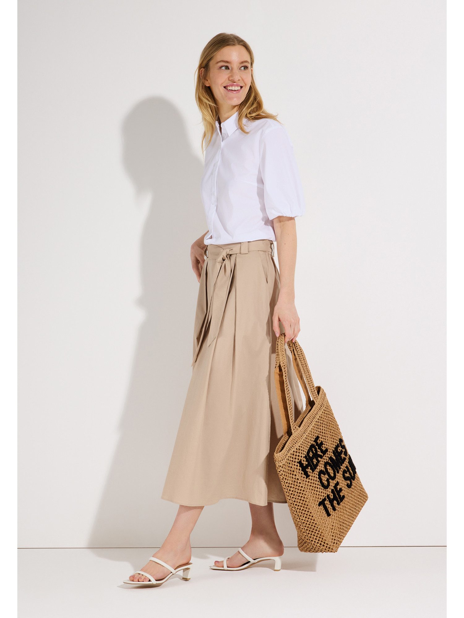 MORE&MORE Klassische Bluse trendy Puffärmel-Bluse