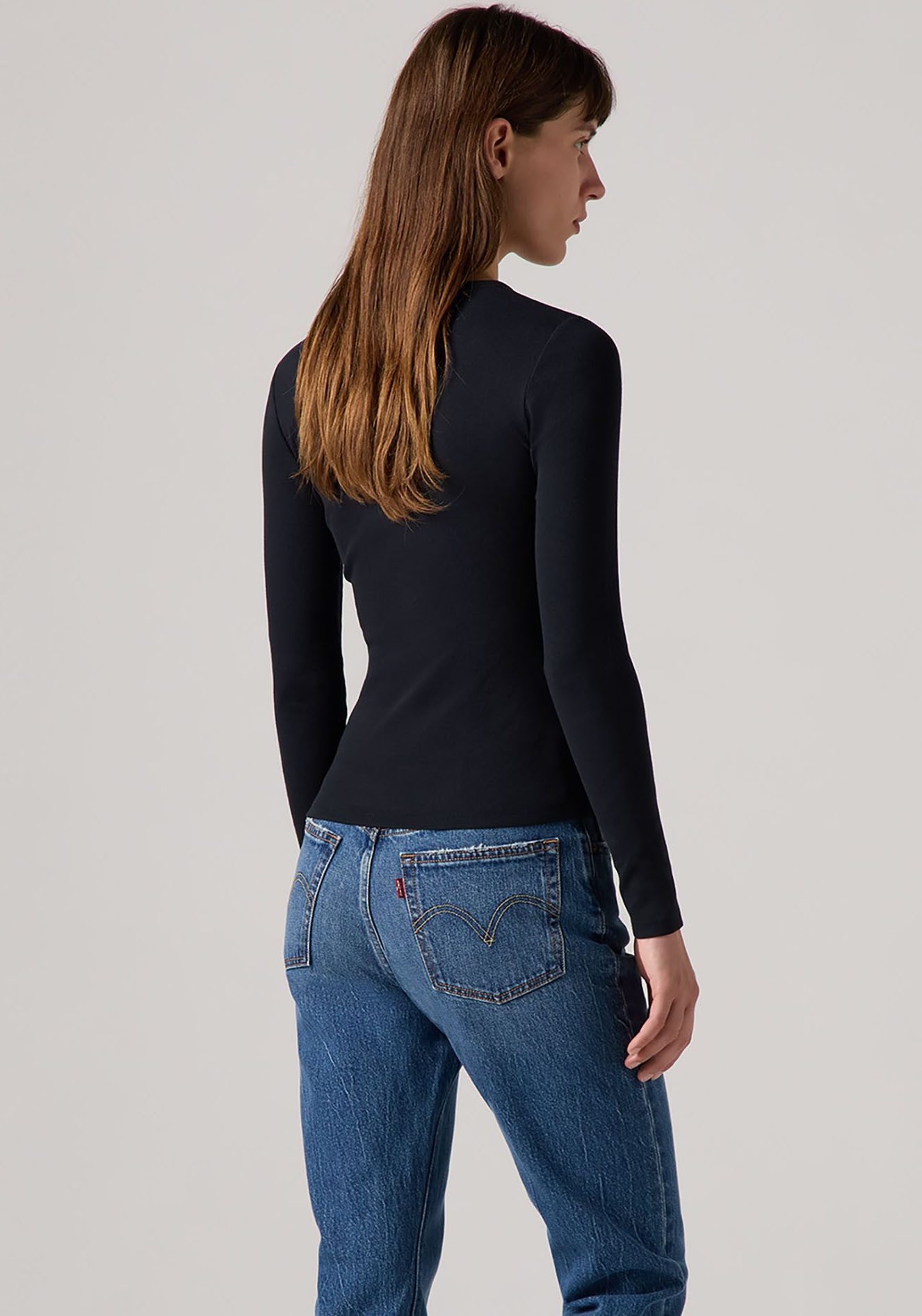 Levi's® Langarmshirt HAYES LS TEE in Ripp-Optik
