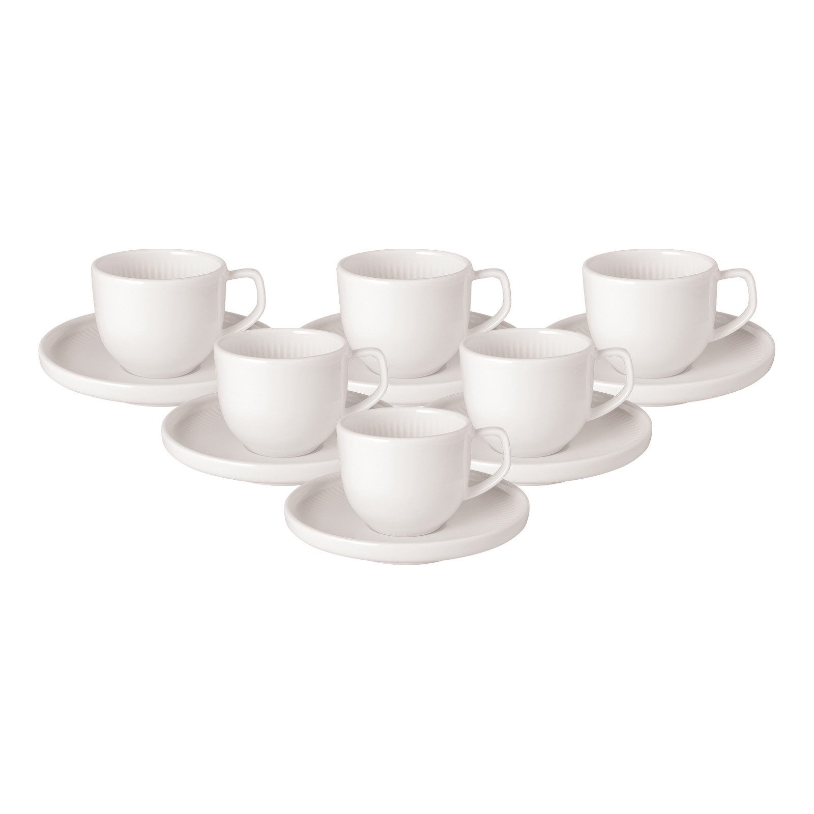 Tasse Afina Espressotassen mit Untertassen 50 ml 6er Set