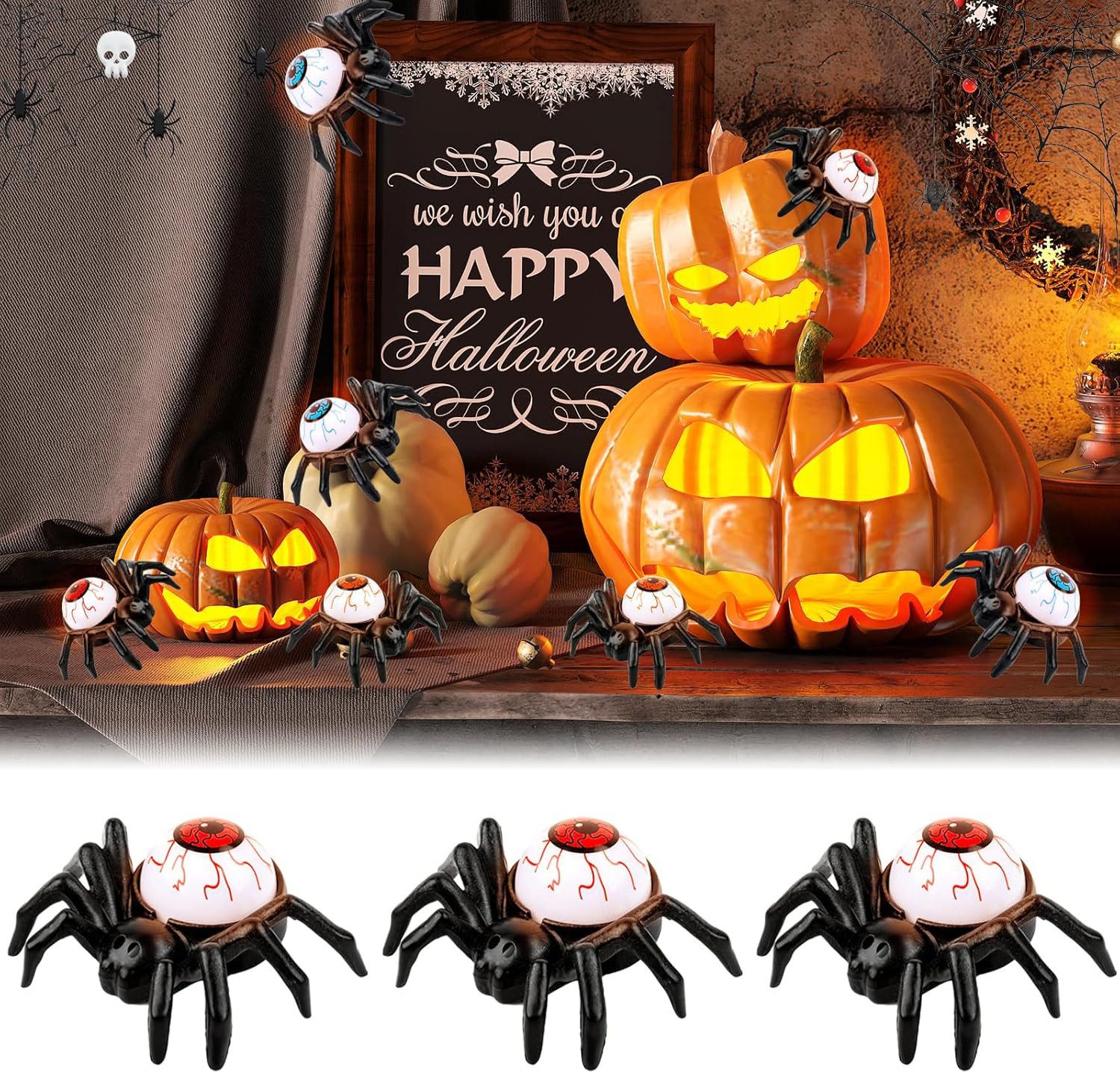 Coonoor LED-Kerze 12 Stück Halloween Spinne günstig online kaufen