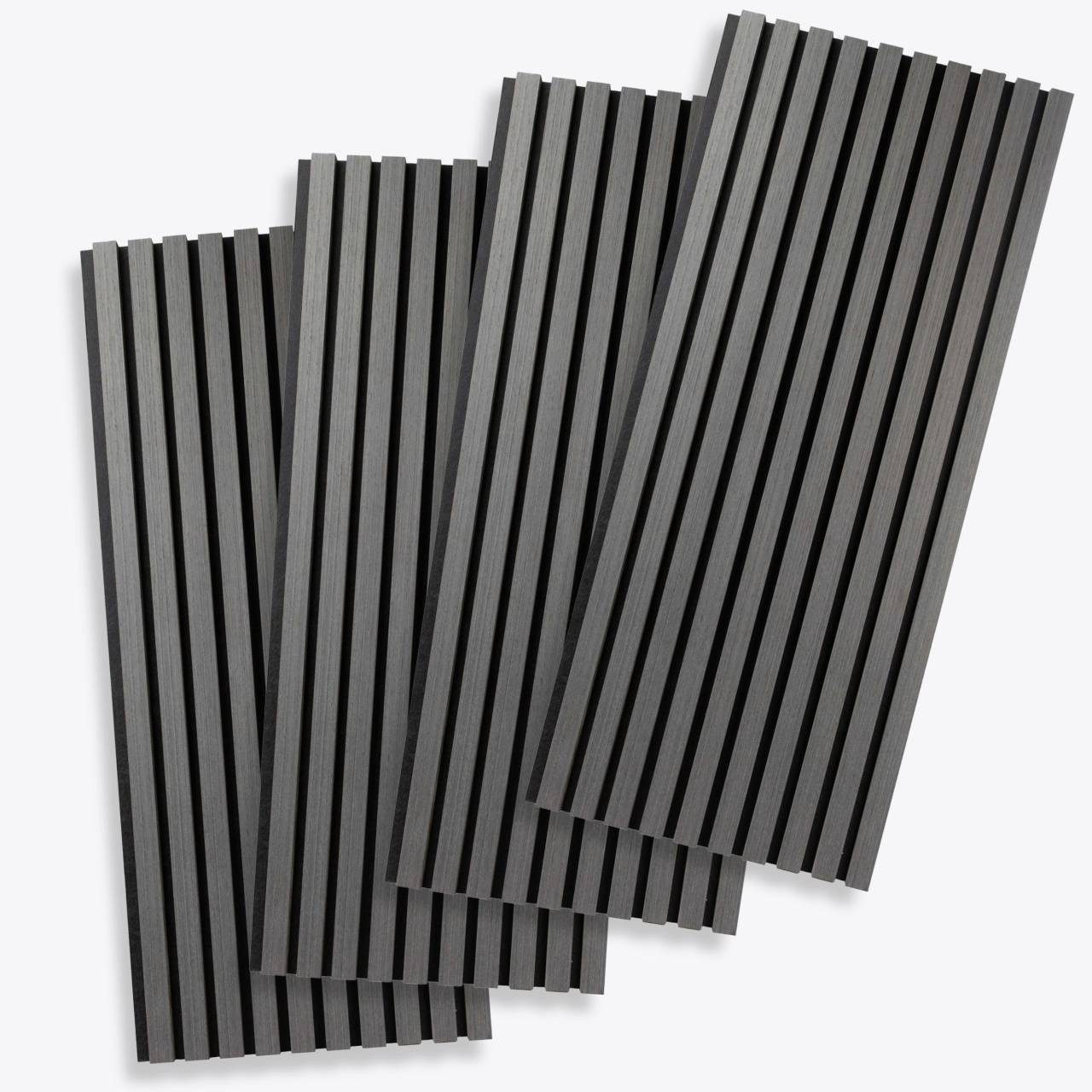 PROVISTON 3D Wandpaneel 4er Set, 600 x 1200 mm, Eiche dunkel, Holz Furniert günstig online kaufen