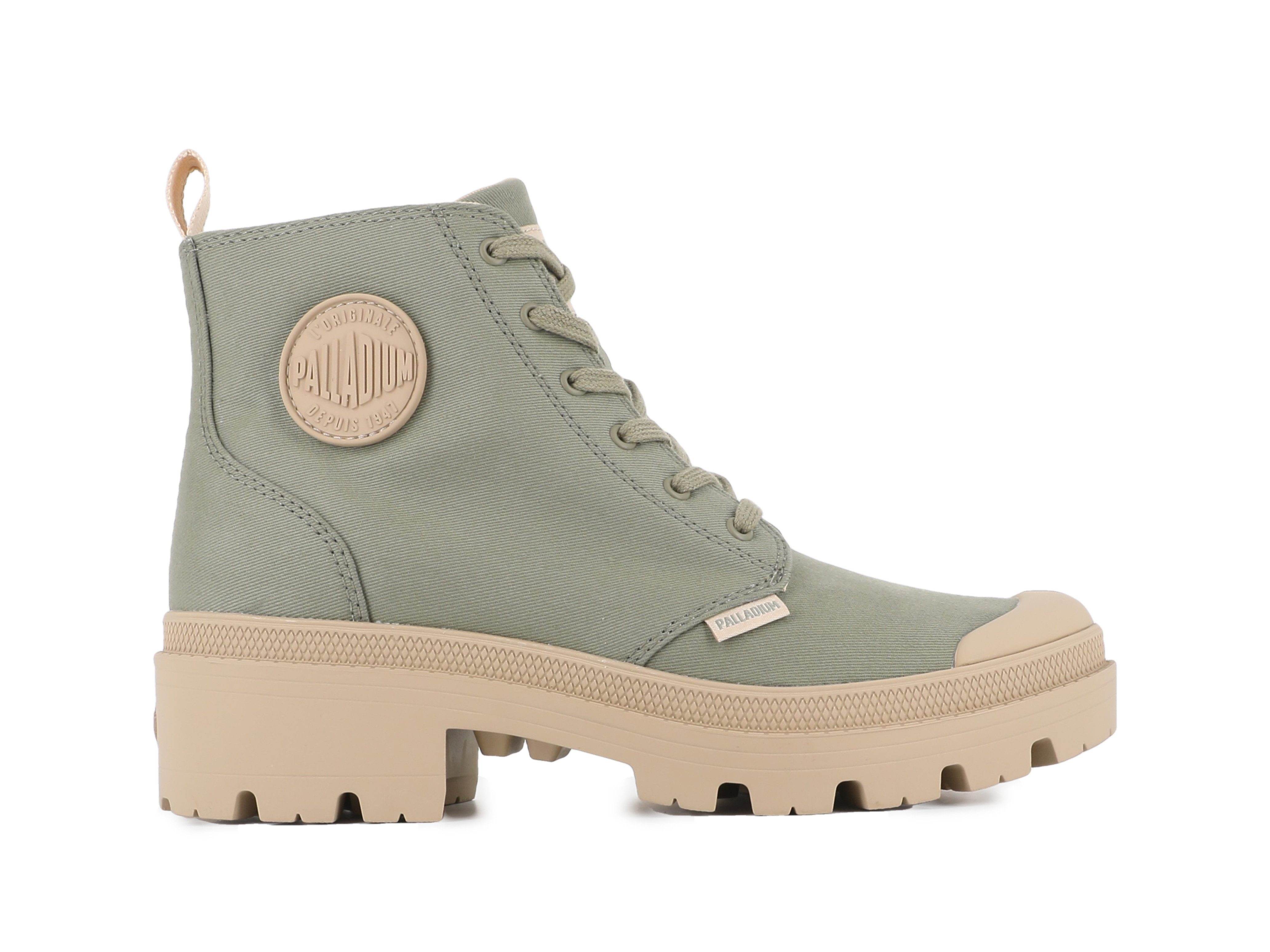 Palladium PALLABASE TWILL Schnürstiefelette Schnürstiefel, Schnürboots aus Canvas mit Reißverschluss